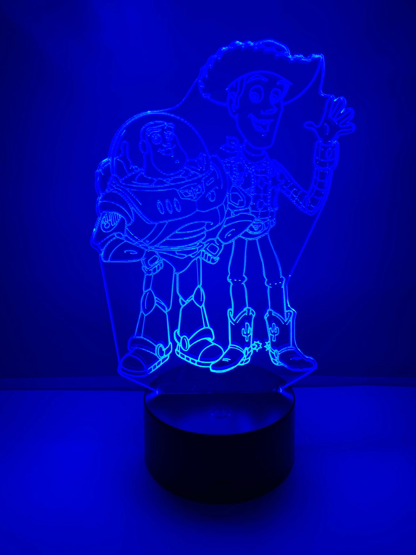 Lampe 3D DEL Woody et Buzz Histoire de jouets
