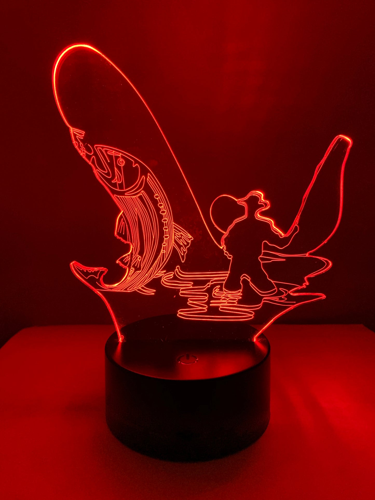 Lampe 3D DEL Pêcheur (Pêche d’un poisson)