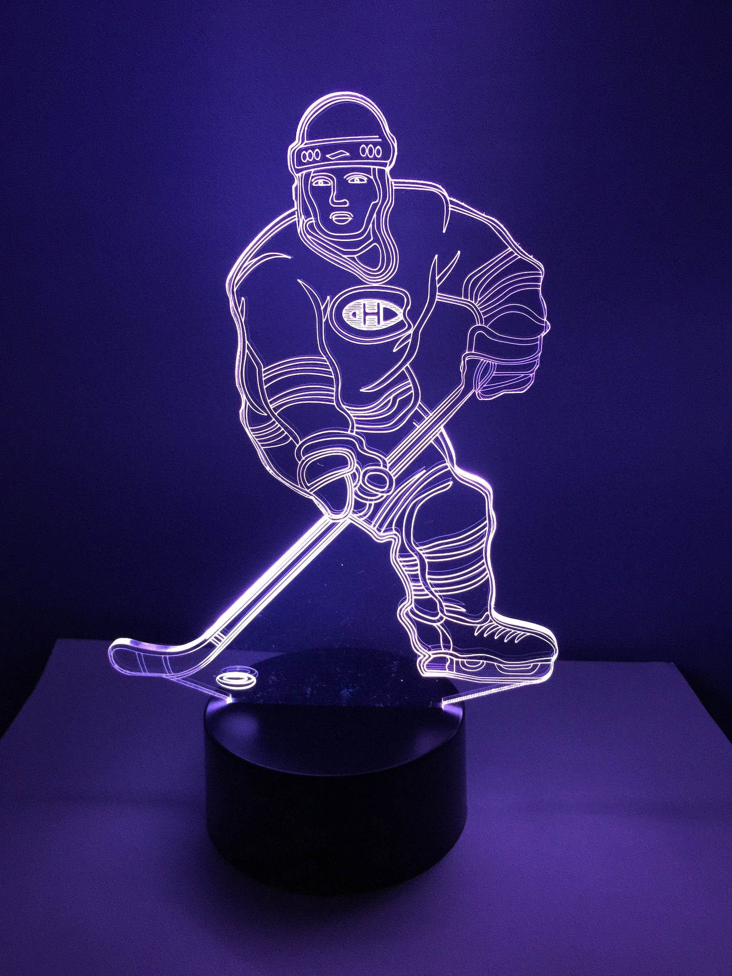 Lampe 3D DEL Hockey Joueur des Canadiens