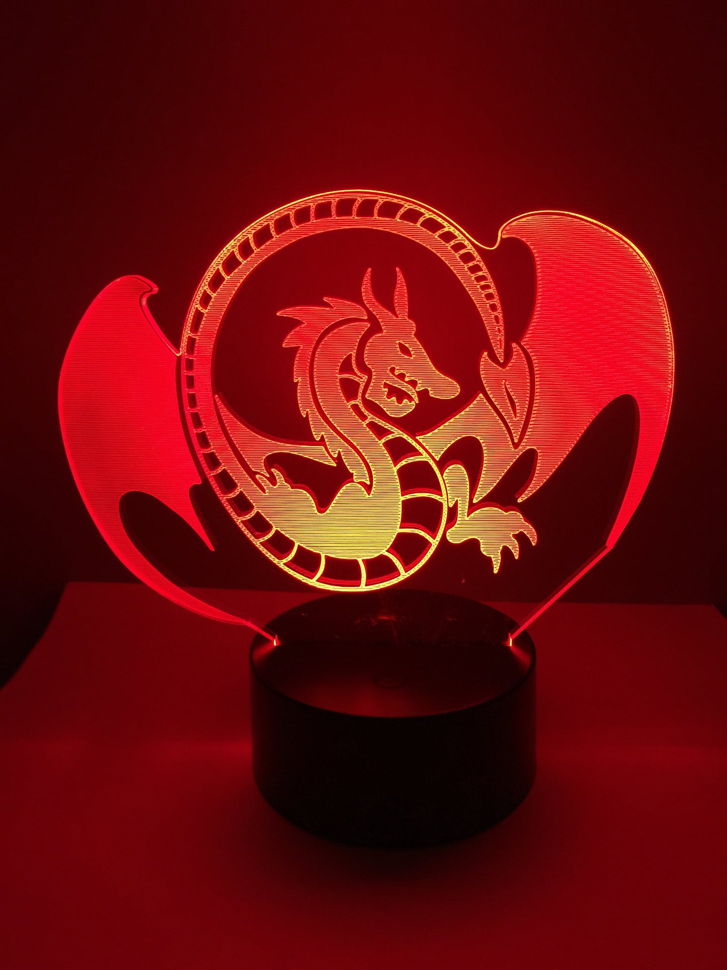 Lampe 3D DEL Logo Dragon