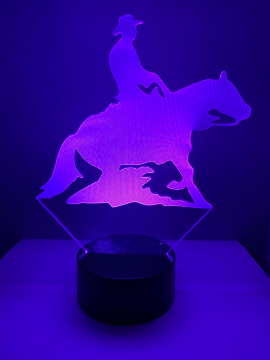 Lampe 3D DEL Cheval Reining