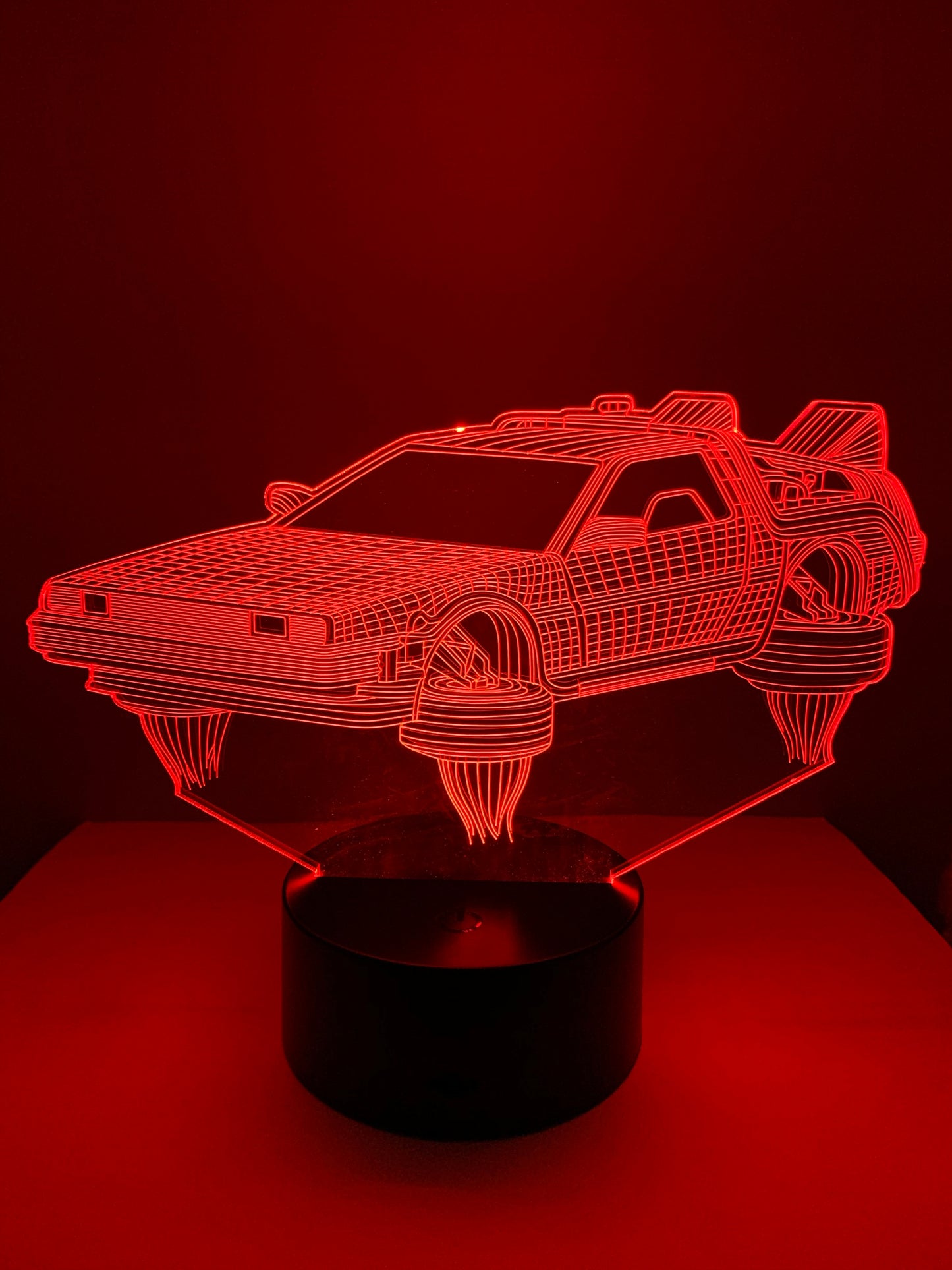 Lampe 3D DEL Auto DeLorean Retour Vers Le Futur