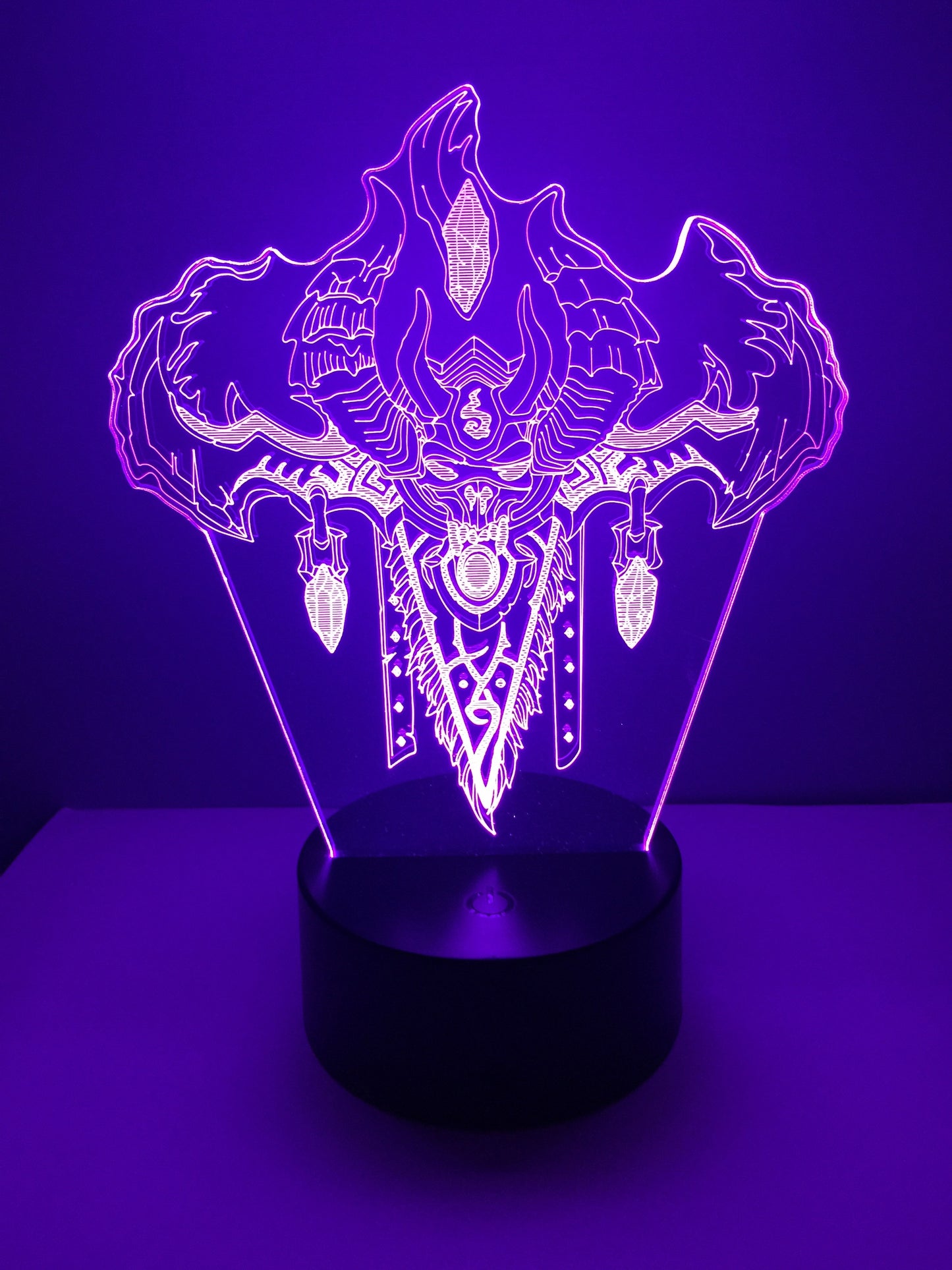 Lampe 3D DEL Warcraft Symbole Chasseur des démons