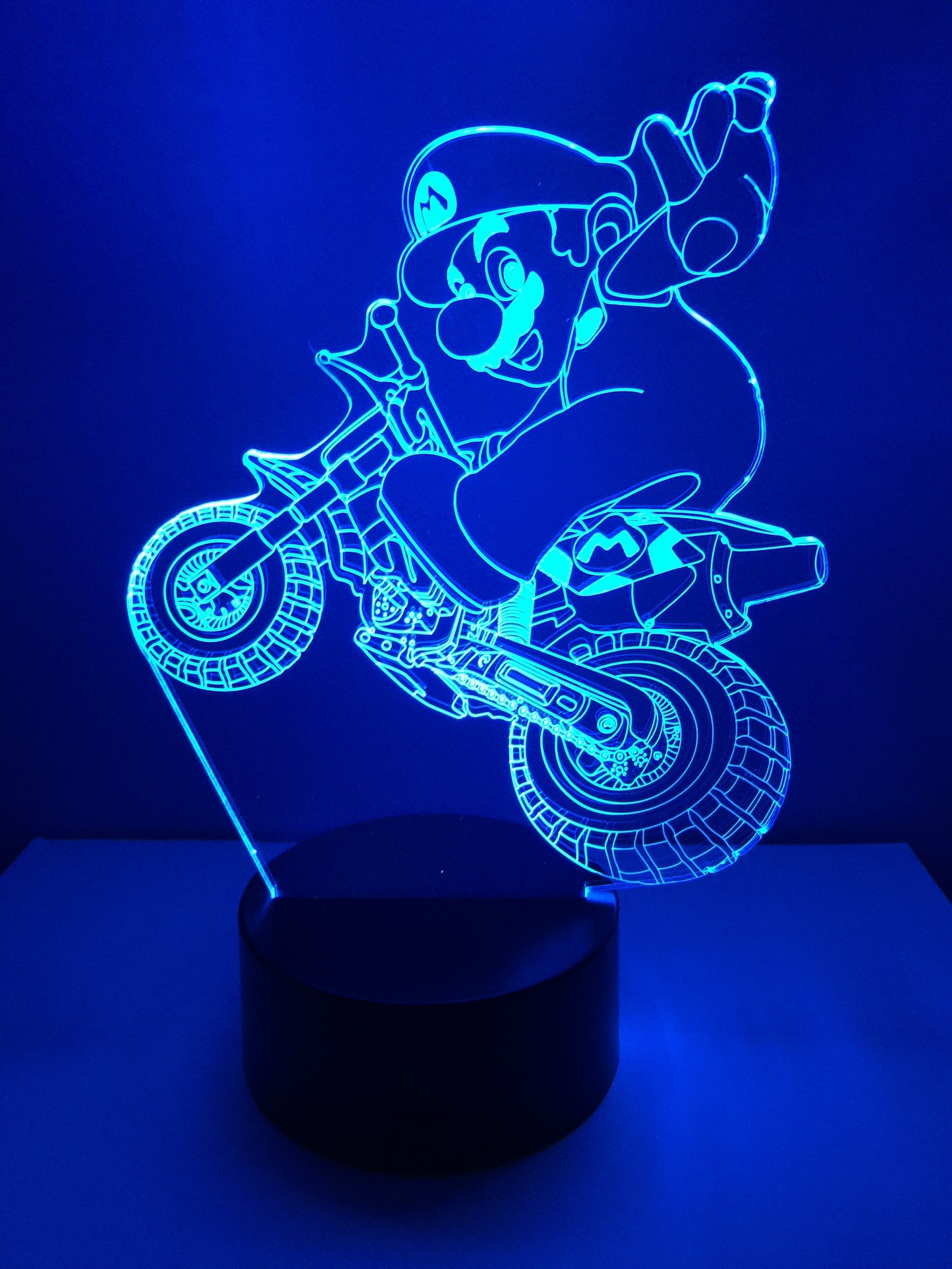 Lampe 3D DEL Mario sur sa moto (Super Mario/Kart)