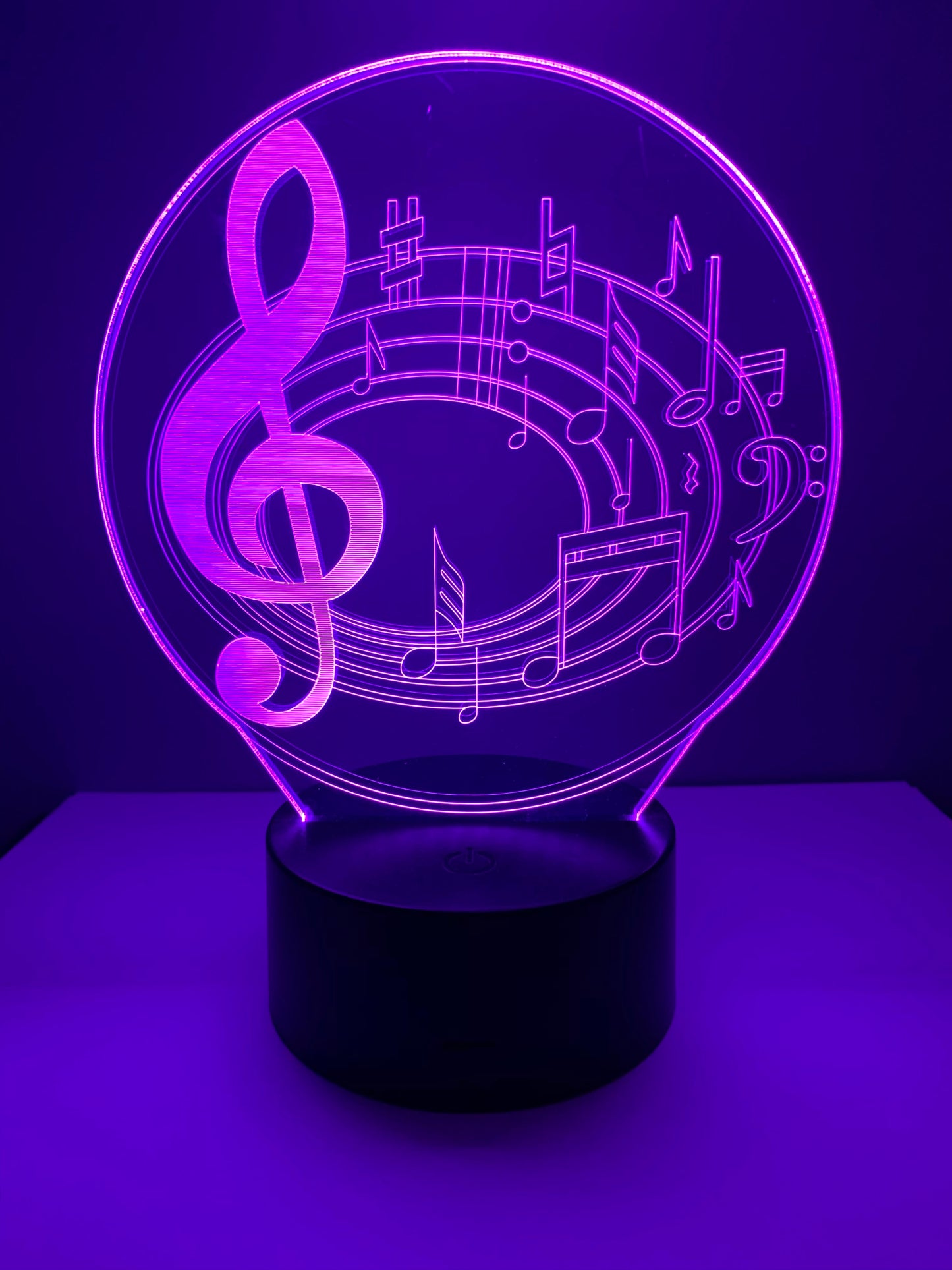 Lampe 3D DEL Notes de musique