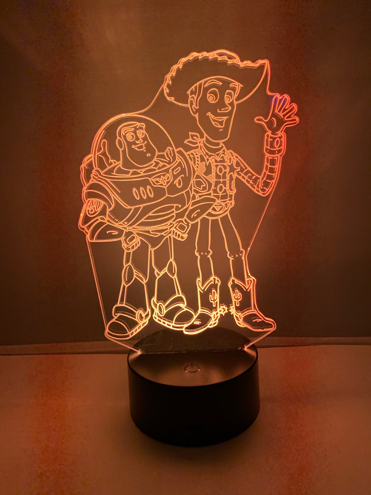 Lampe 3D DEL Woody et Buzz Histoire de jouets