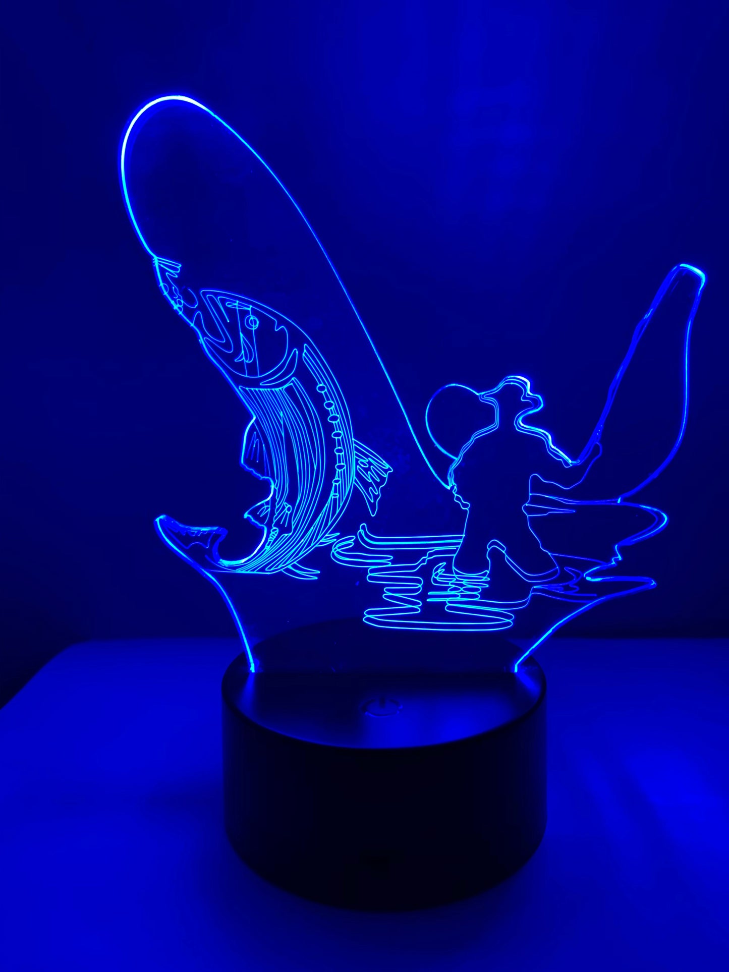 Lampe 3D DEL Pêcheur (Pêche d’un poisson)