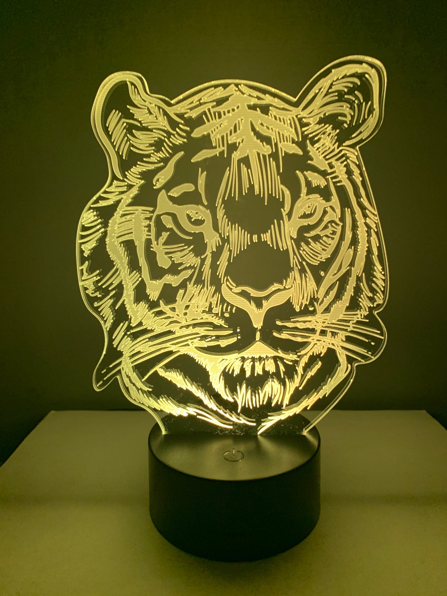 Lampe 3D DEL Tête de tigre