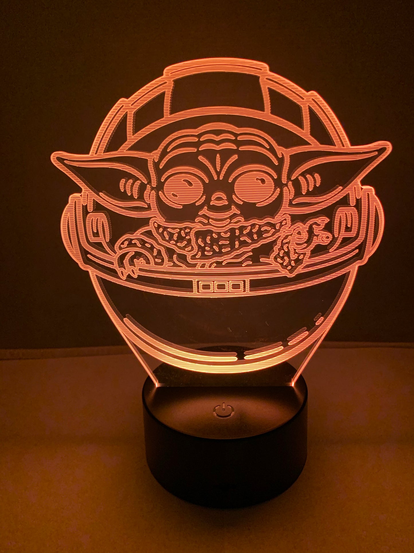 Lampe 3D DEL Grogu Bébé Yoda Vaisseau Star Wars