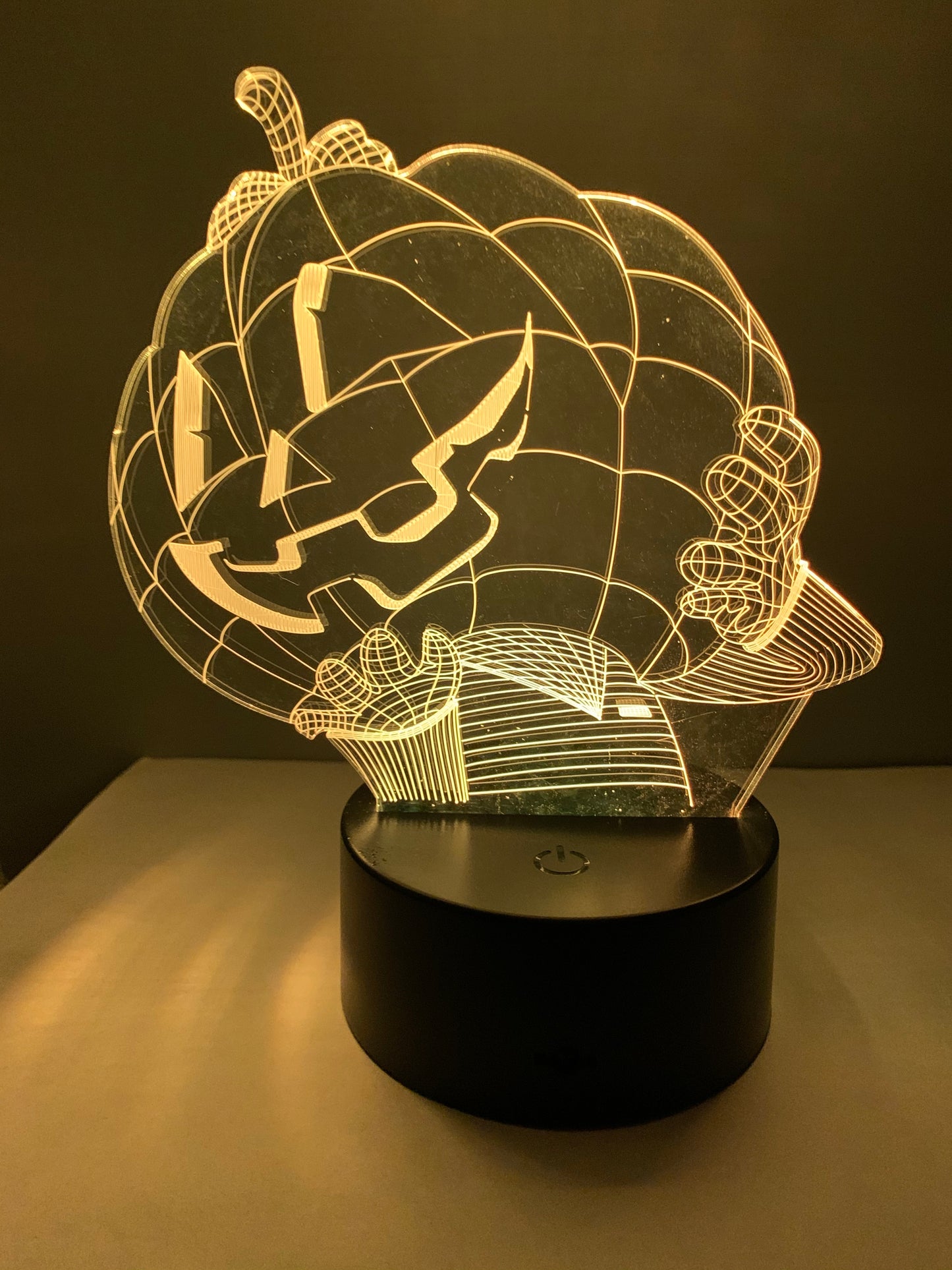 Lampe 3D DEL Tête de Citrouille Halloween
