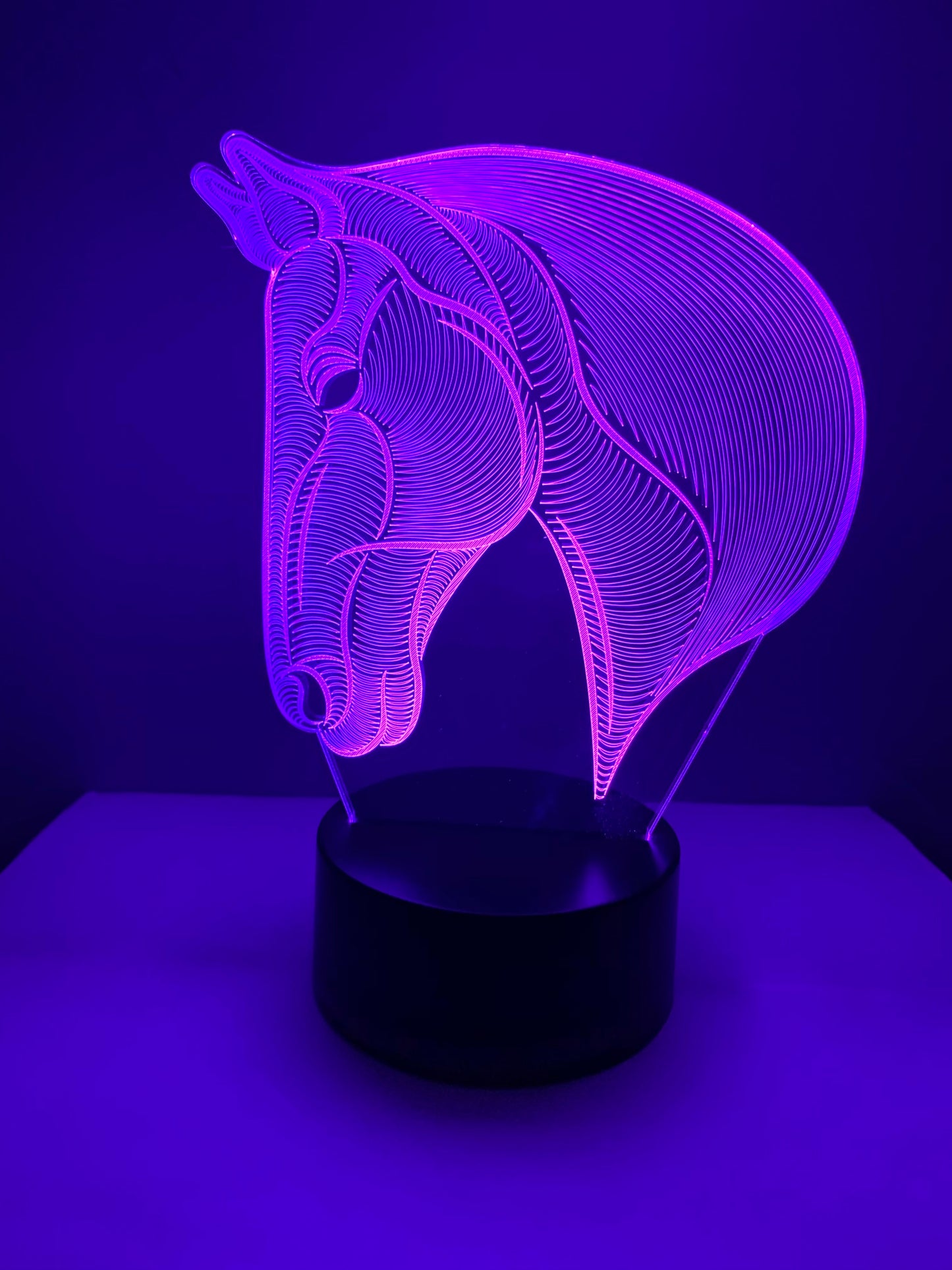 Lampe 3D DEL Tête de Cheval