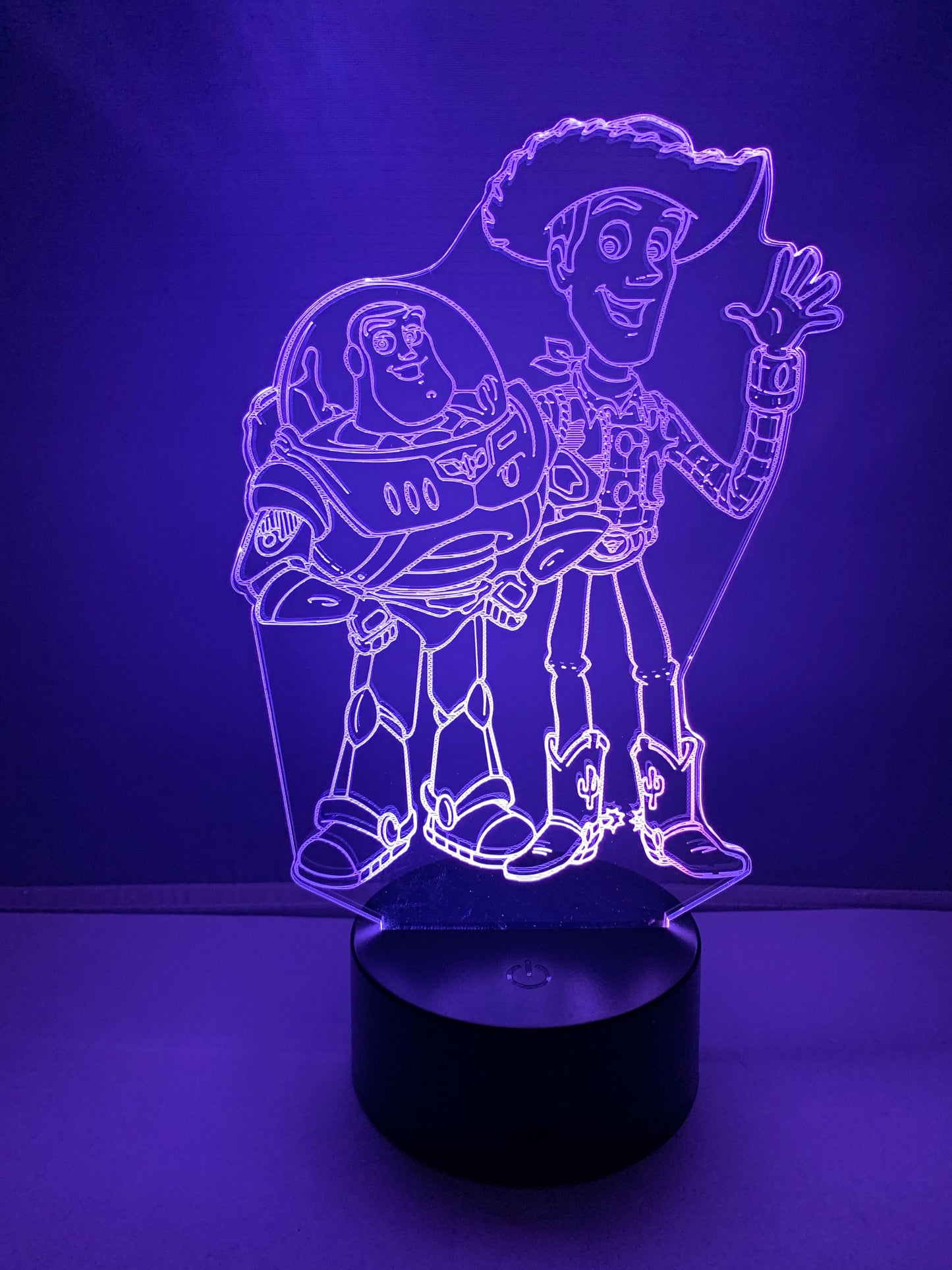 Lampe 3D DEL Woody et Buzz Histoire de jouets