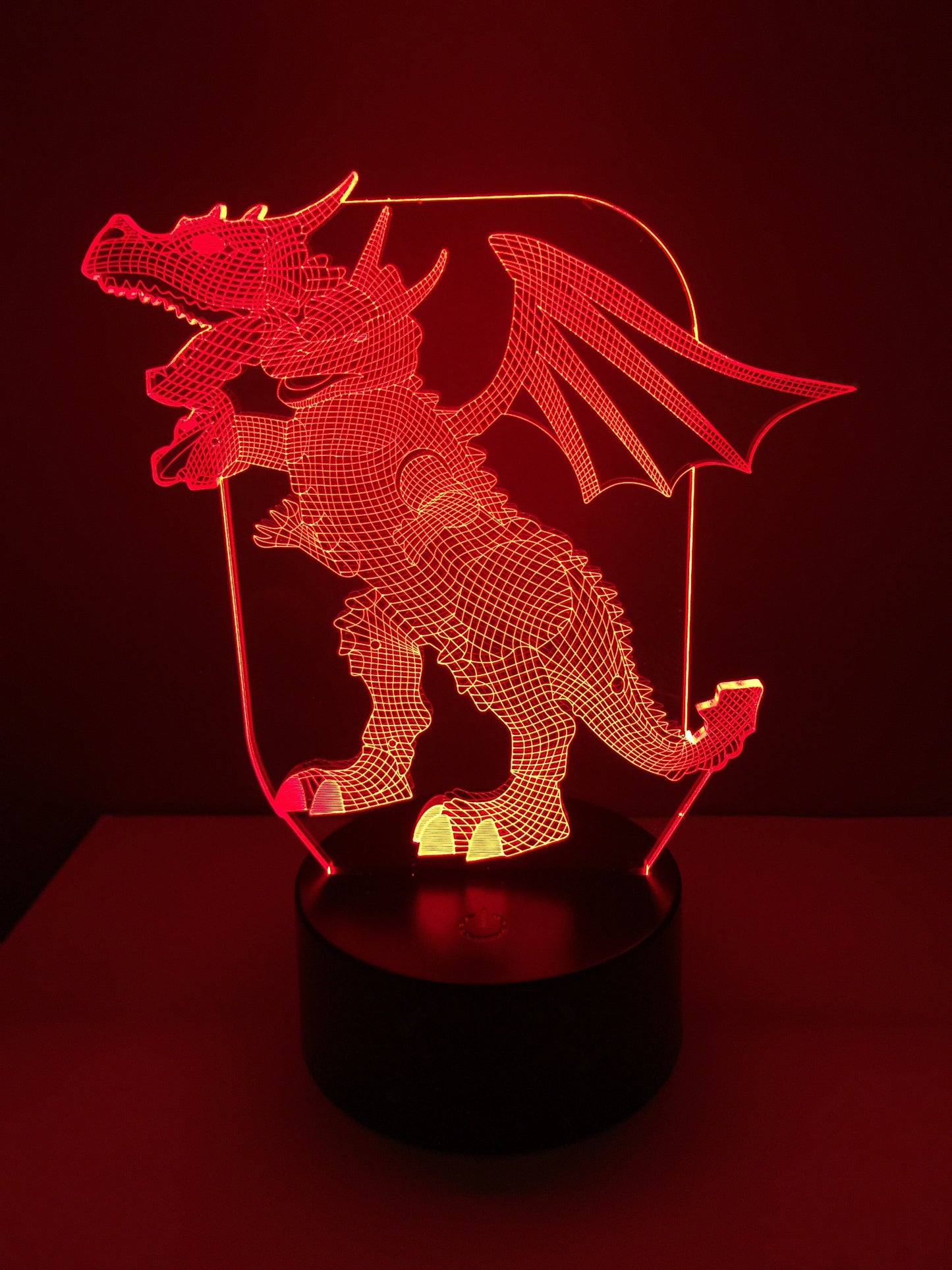 Lampe 3D DEL Dragon à 3 têtes