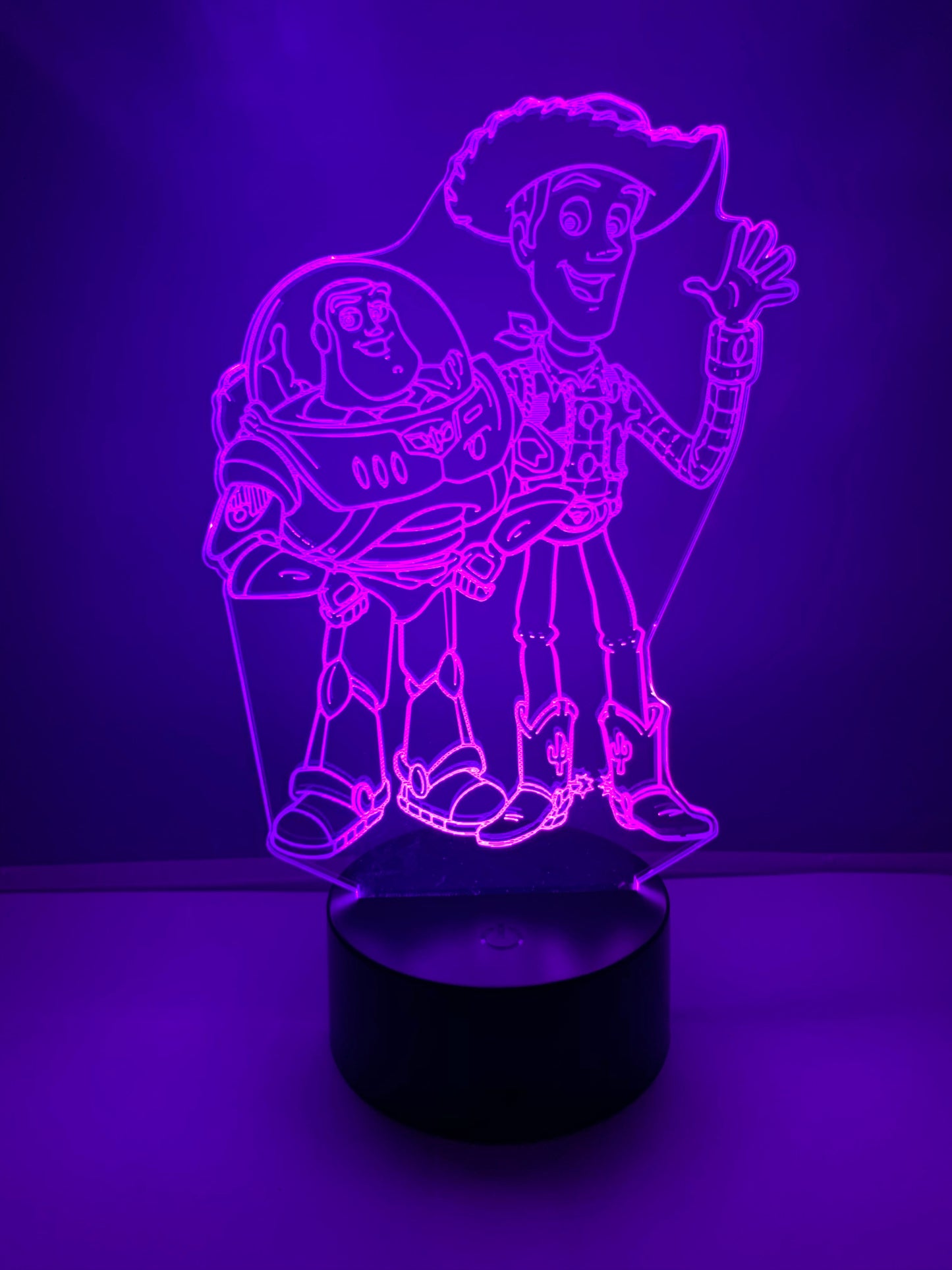 Lampe 3D DEL Woody et Buzz Histoire de jouets