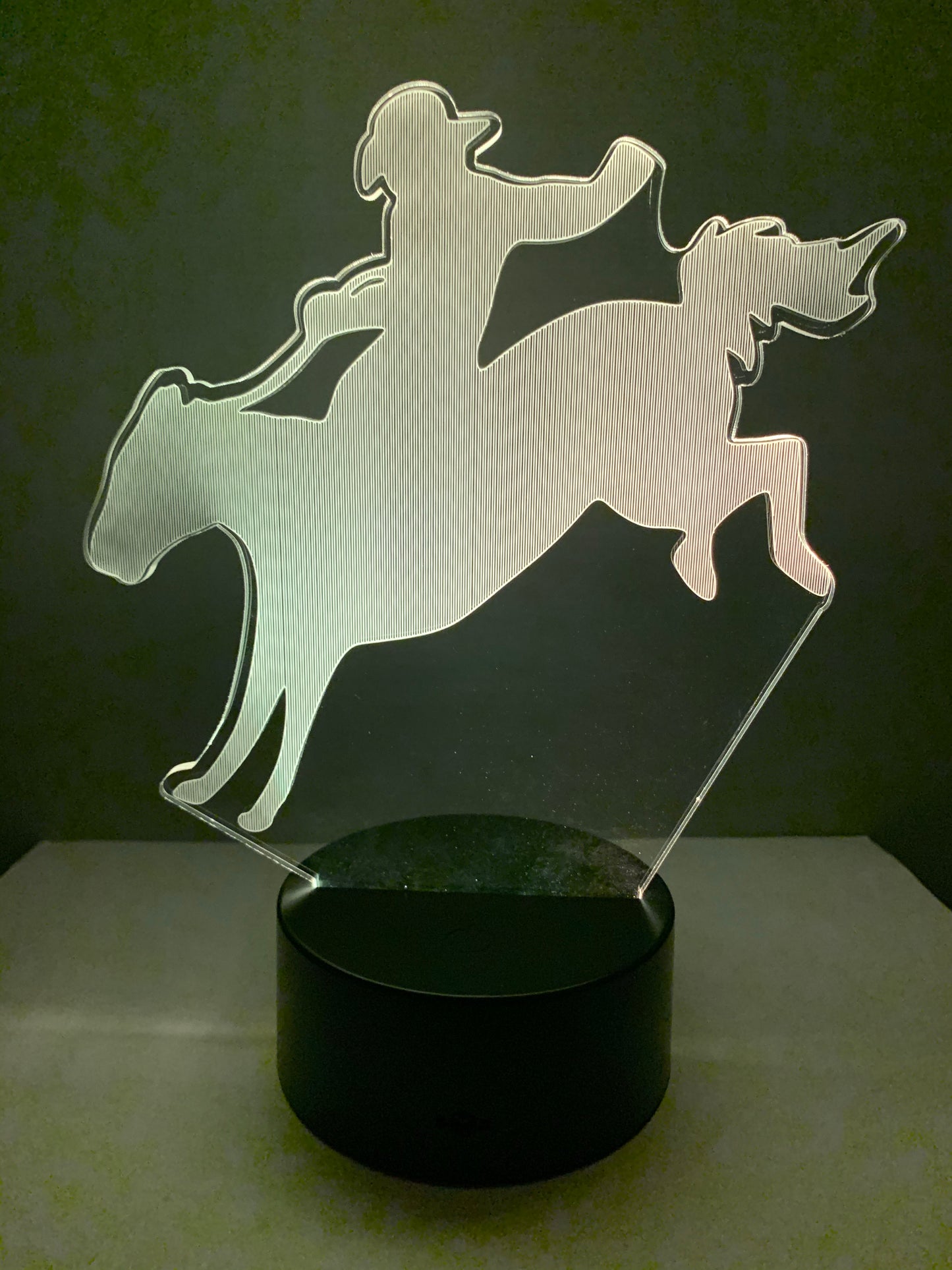 Lampe 3D DEL Cheval Rodéo