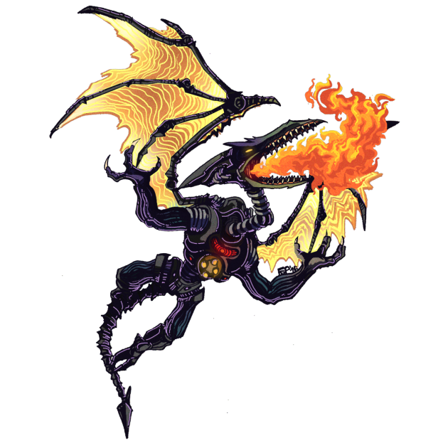 Autocollant pour tasse Metroid Ridley en feuđ„