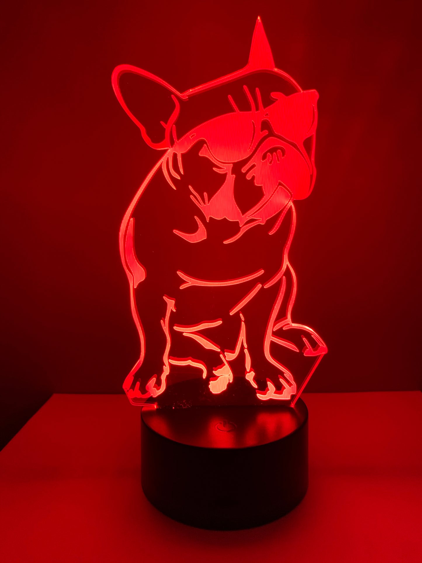 Lampe 3D DEL Chien avec lunettes