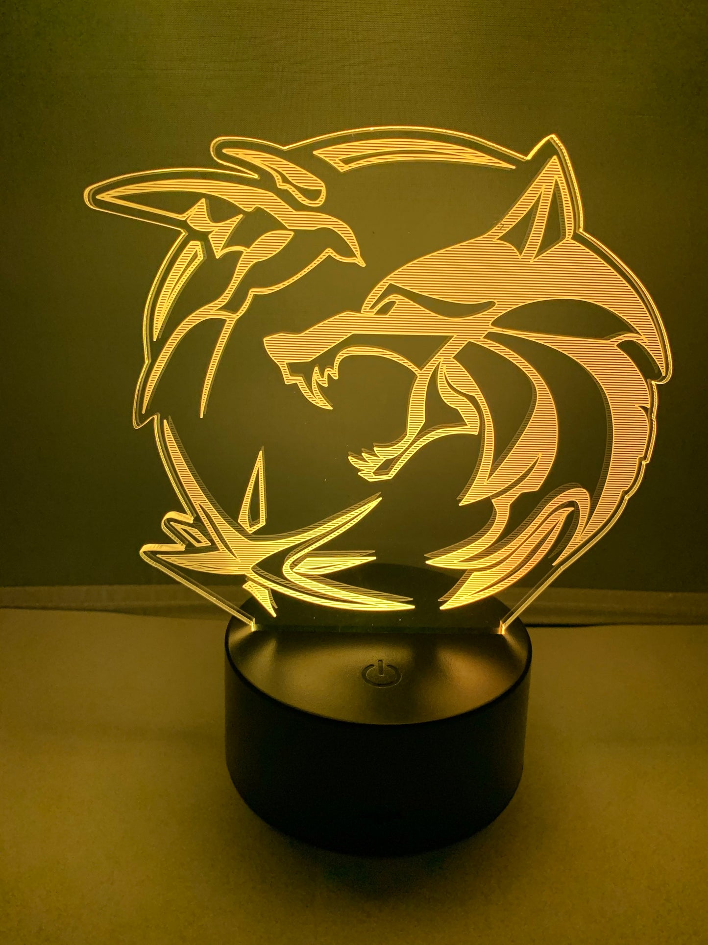 Lampe 3D DEL Logo 3 Symboles The Witcher