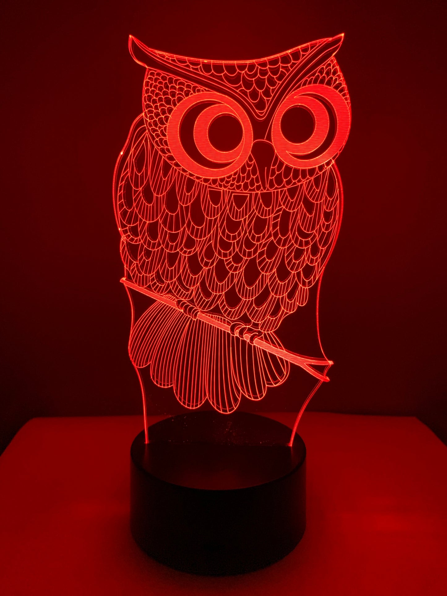 Lampe 3D DEL Hiboux