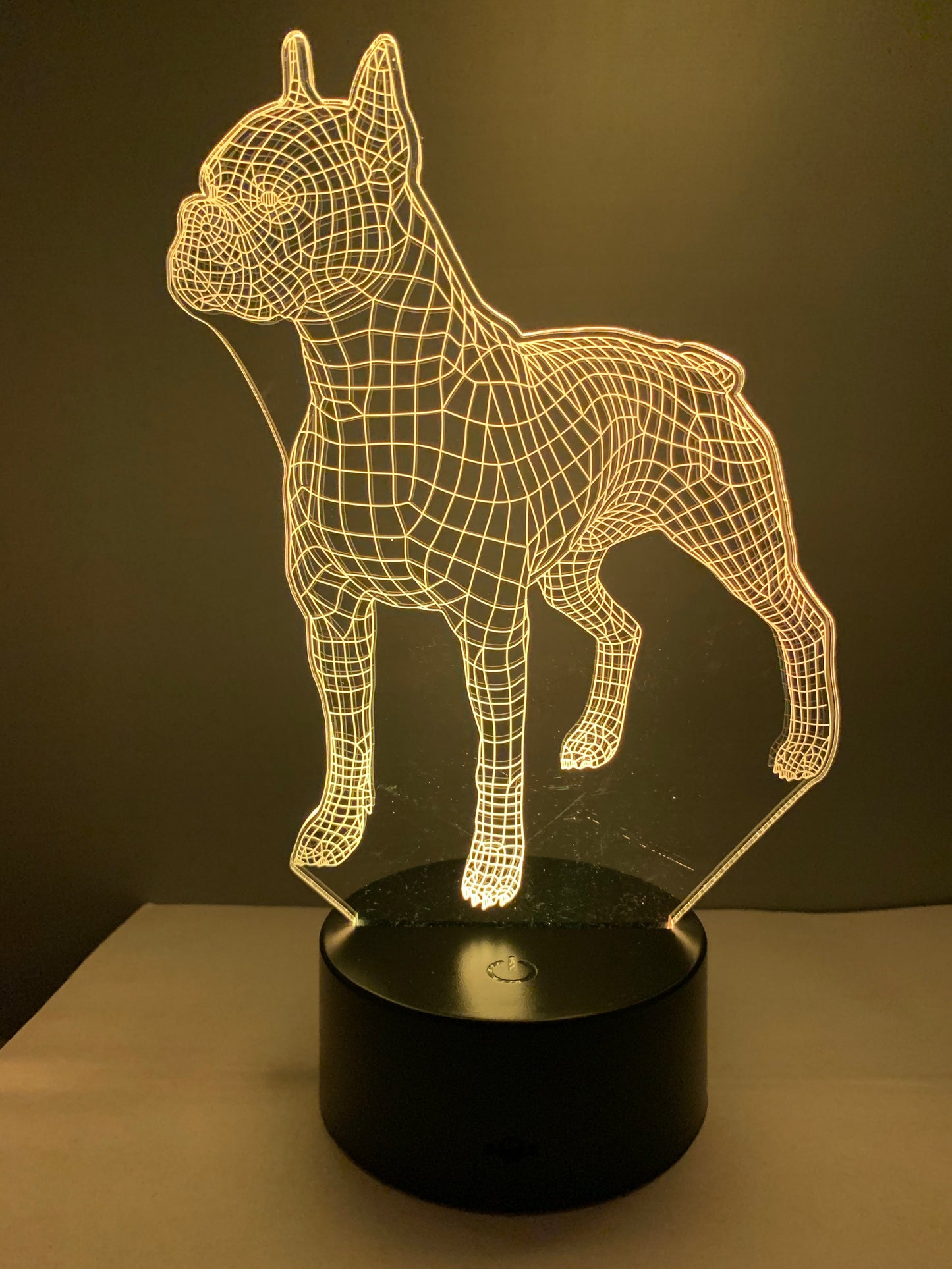 Lampe 3D DEL Chien Boxer