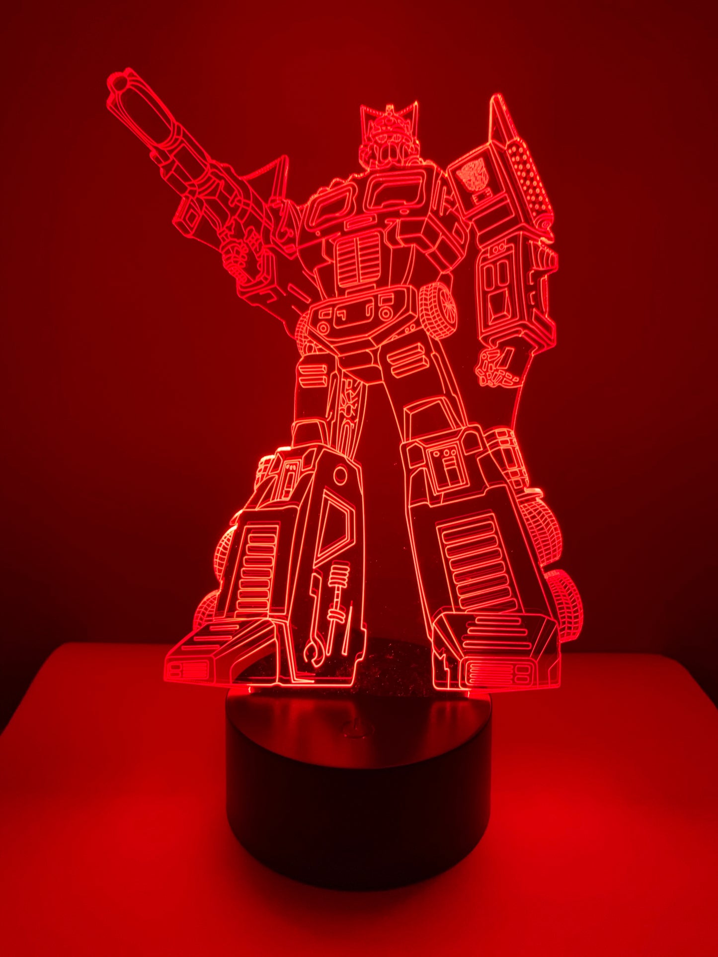 Lampe 3D DEL Optimus Prime Transformer
