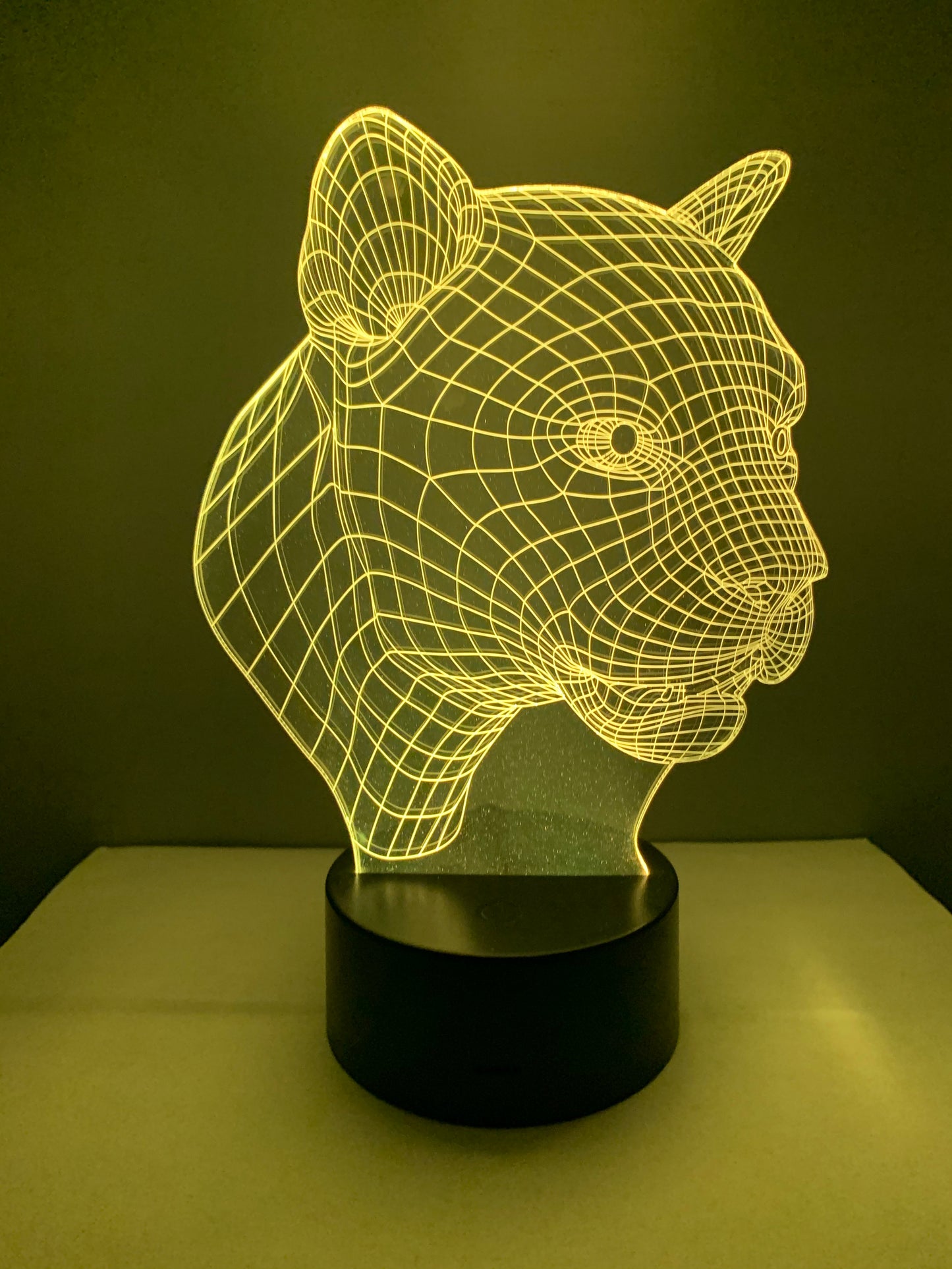 Lampe 3D DEL Tête de Panthère