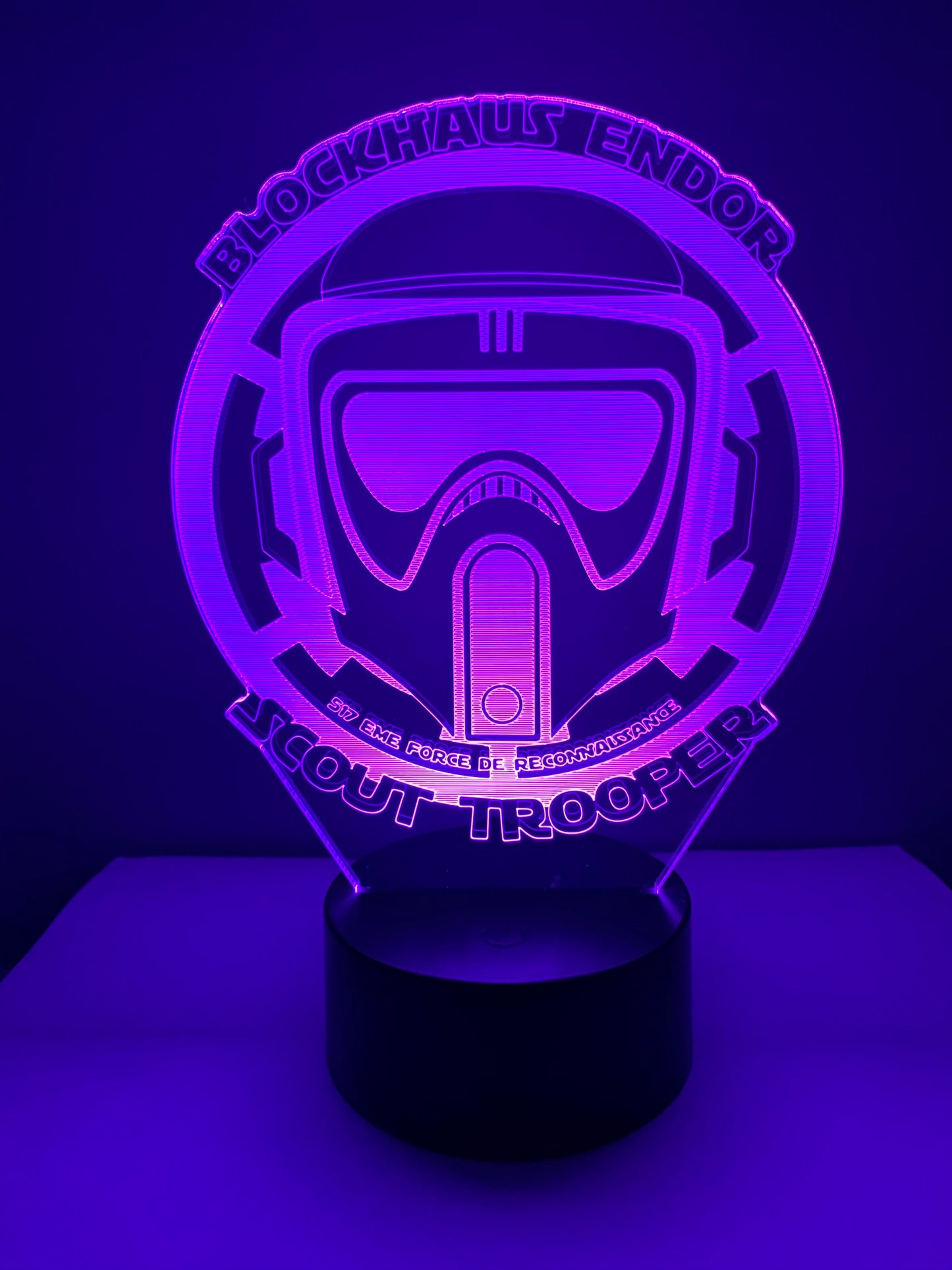 Lampe 3D DEL Blockhaus Endor Scout Trooper