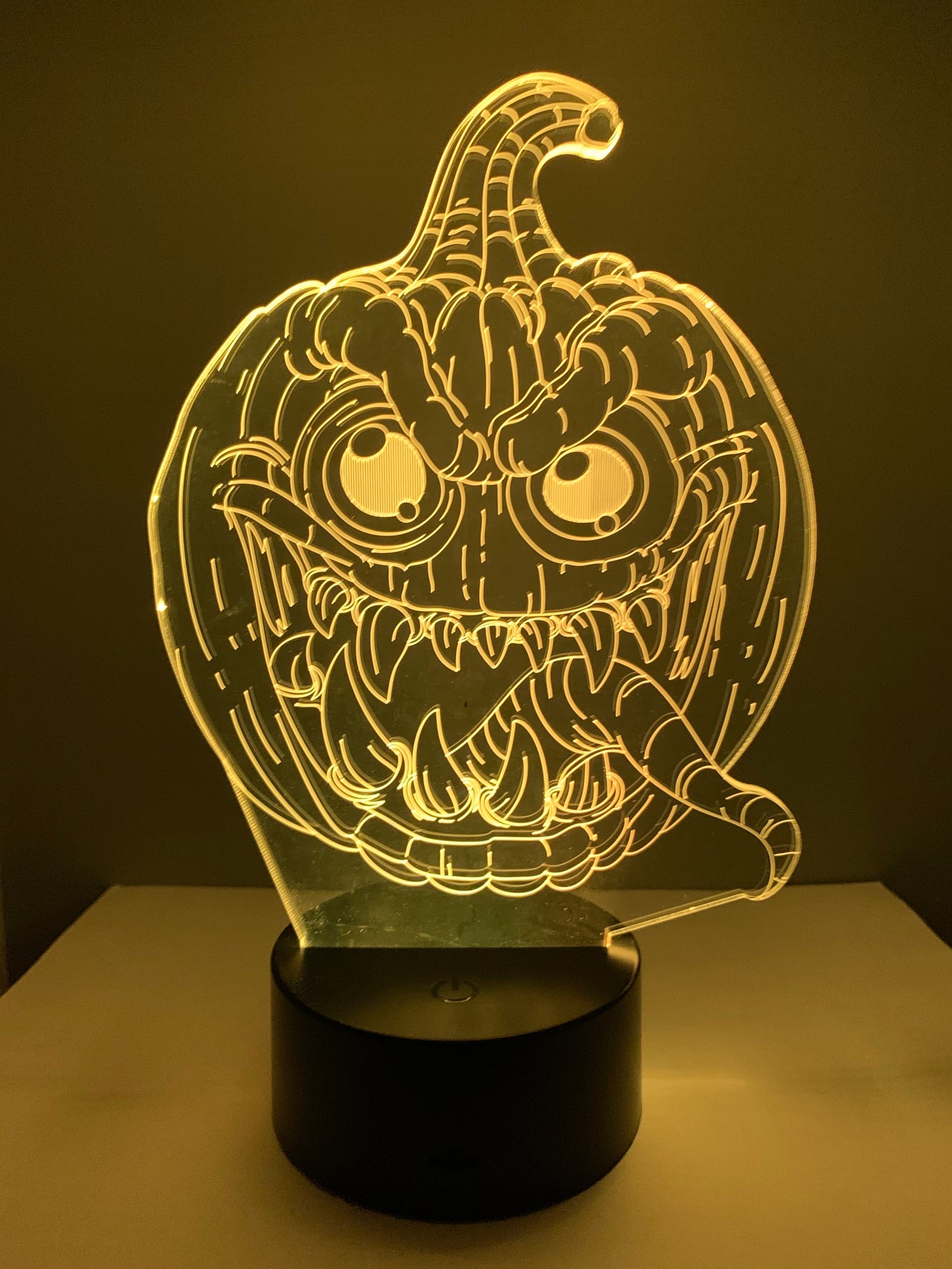 Lampe 3D DEL Citrouille Maléfique Halloween