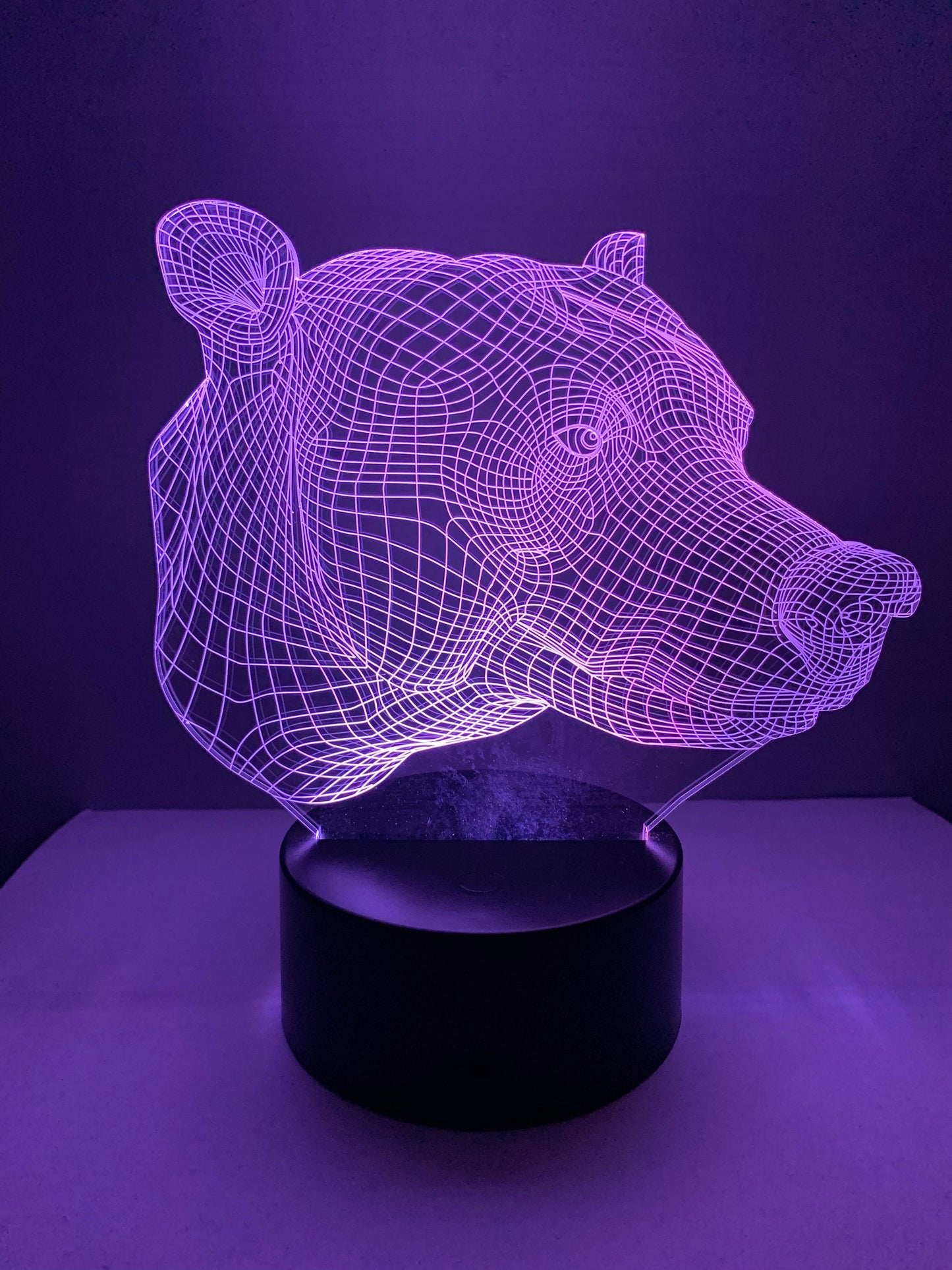Lampe 3D DEL Tête d’ours