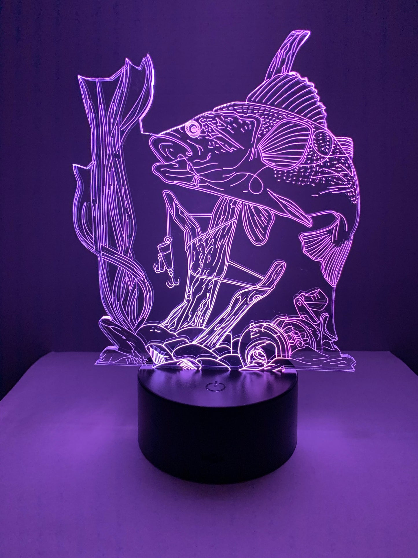 Lampe 3D DEL Pêche Gros Poisson