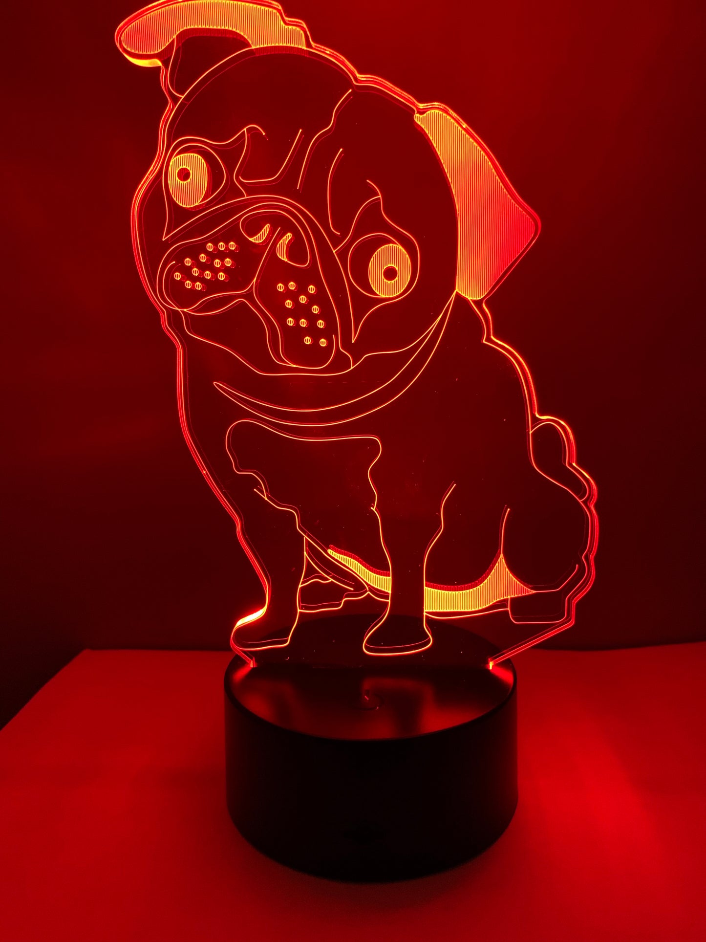 Lampe 3D DEL Chien Carlin