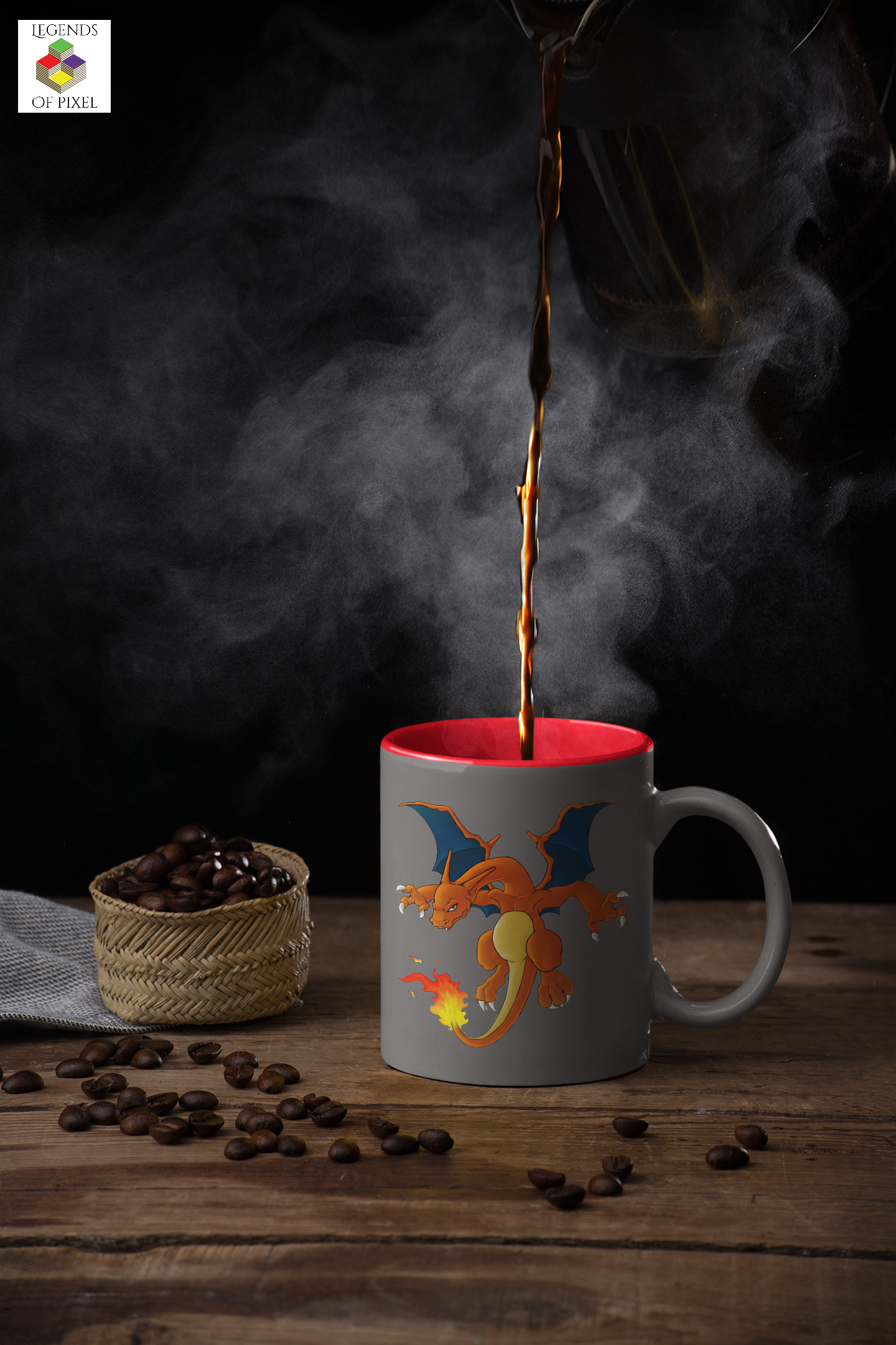 Autocollant pour tasse Charizard Pokemon