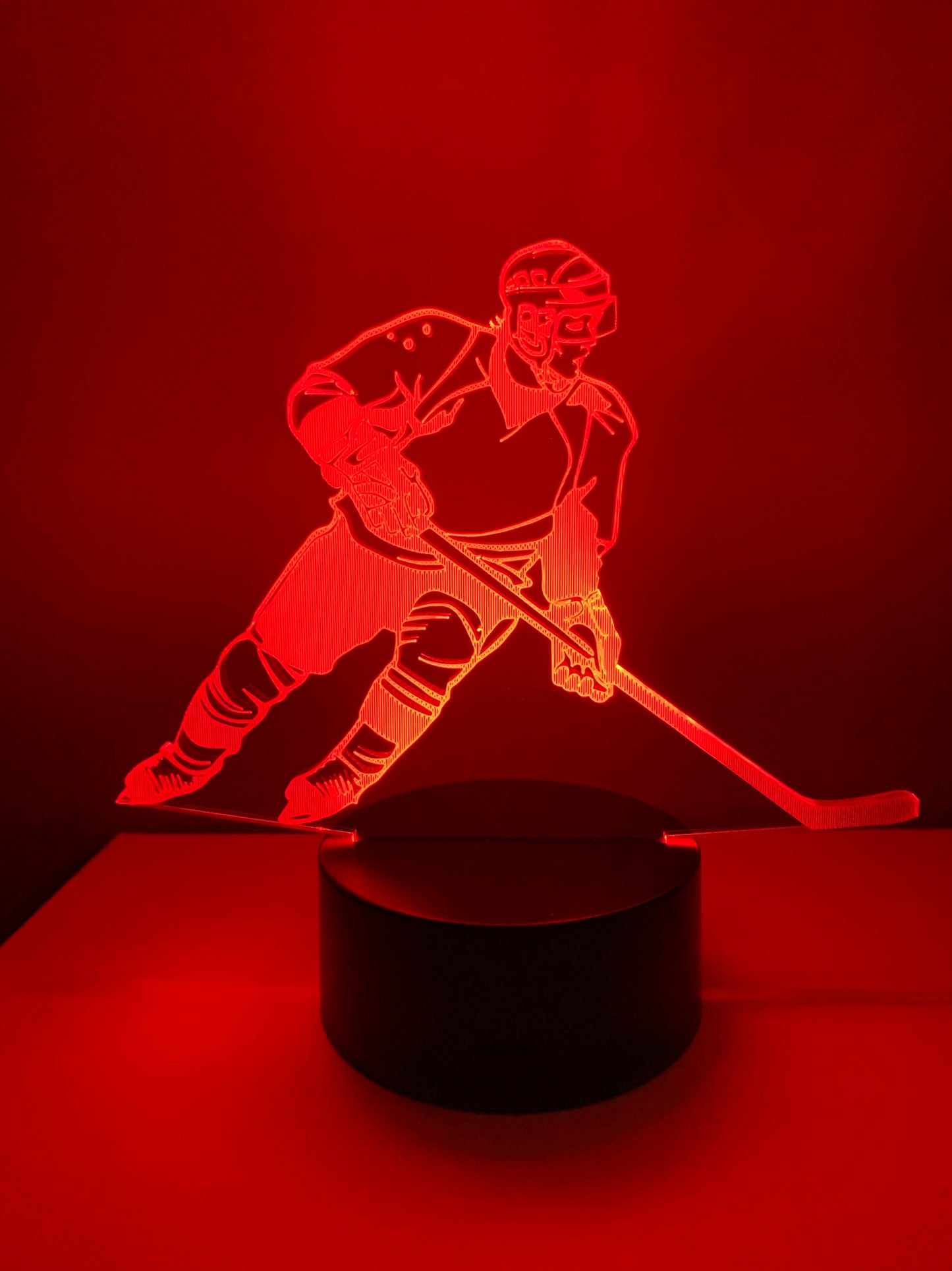 Lampe 3D DEL Joueur Hockey