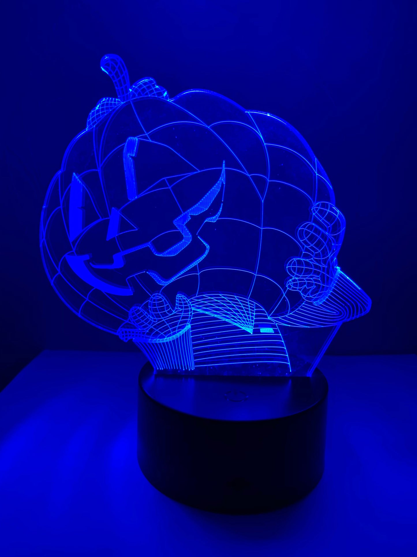Lampe 3D DEL Tête de Citrouille Halloween