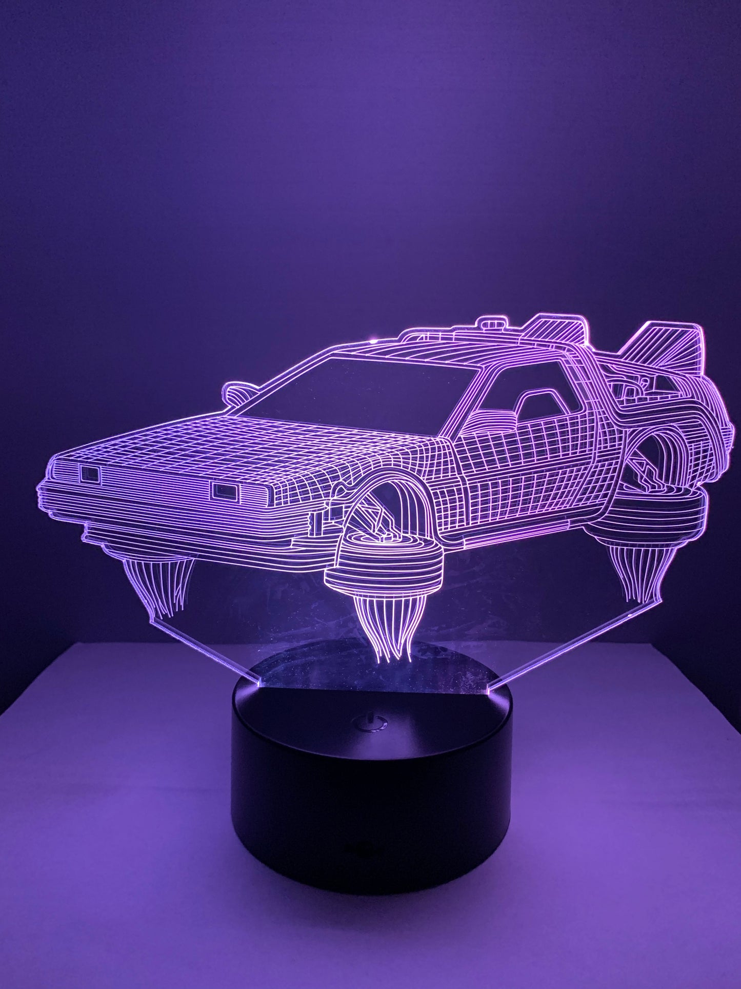 Lampe 3D DEL Auto DeLorean Retour Vers Le Futur