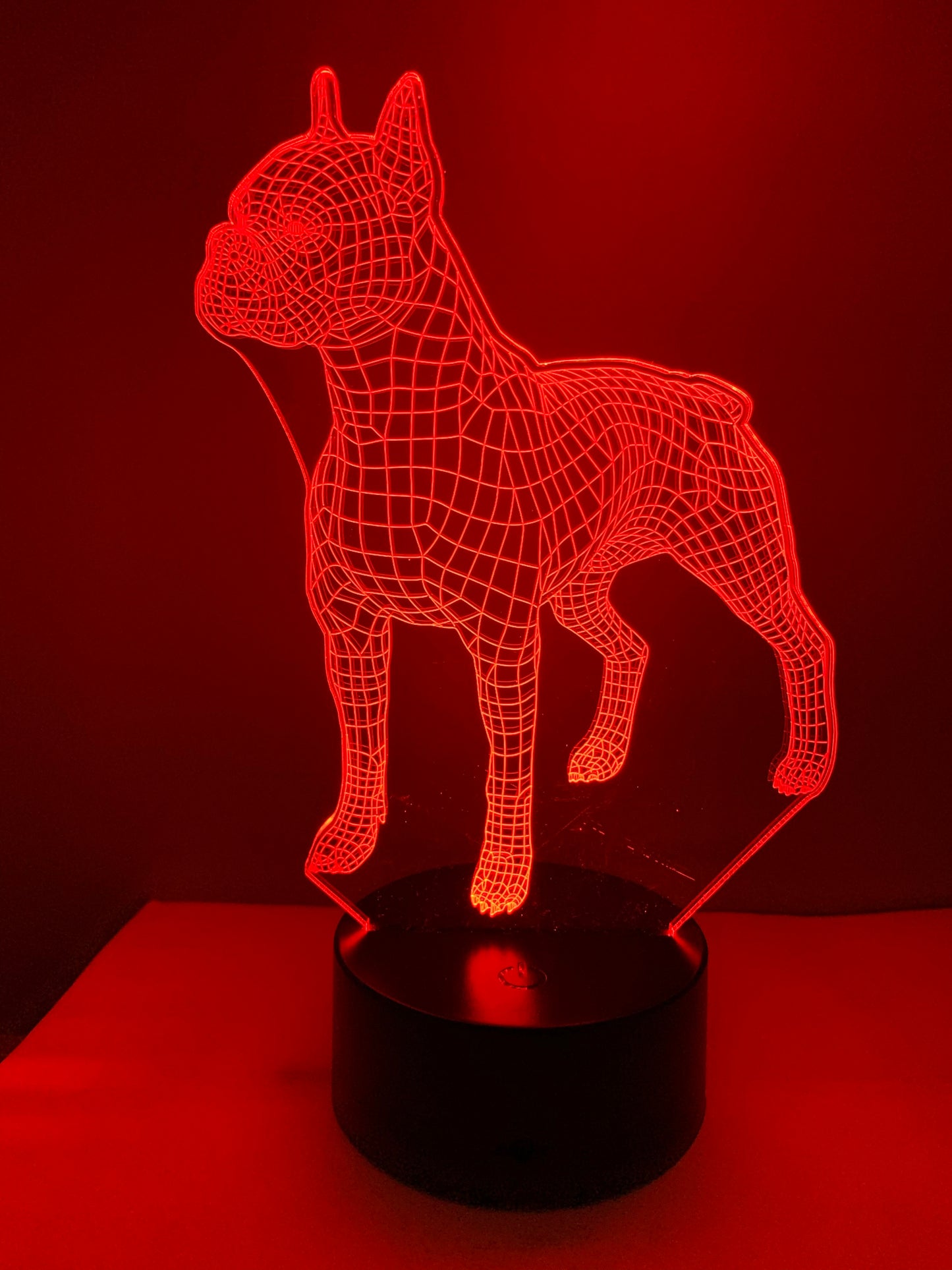 Lampe 3D DEL Chien Boxer