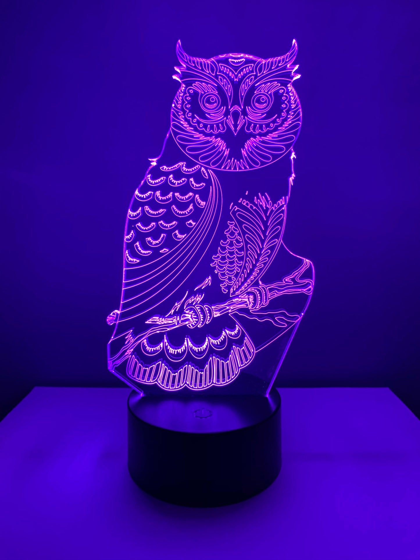 Lampe 3D DEL Hiboux perché