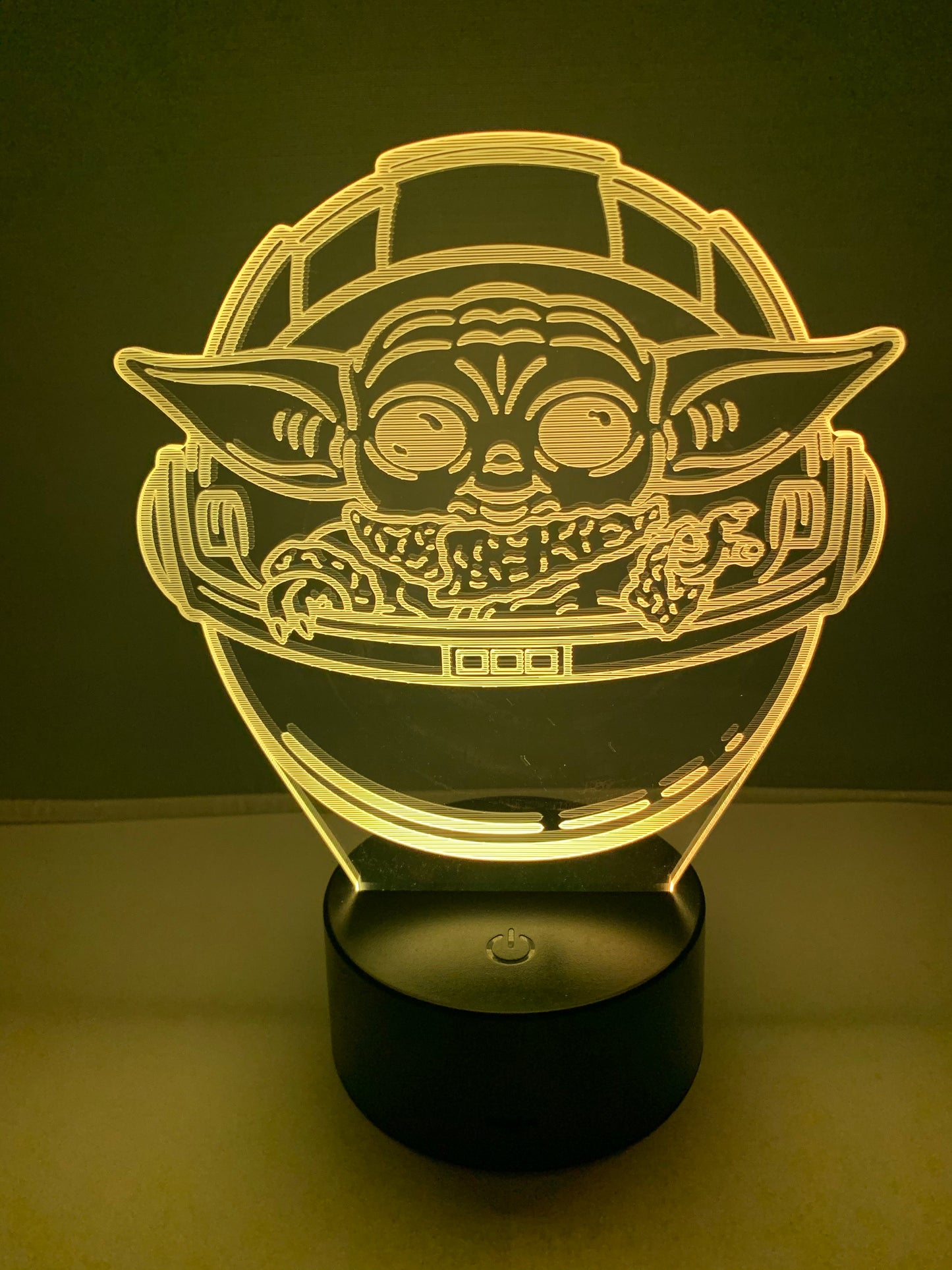 Lampe 3D DEL Grogu Bébé Yoda Vaisseau Star Wars