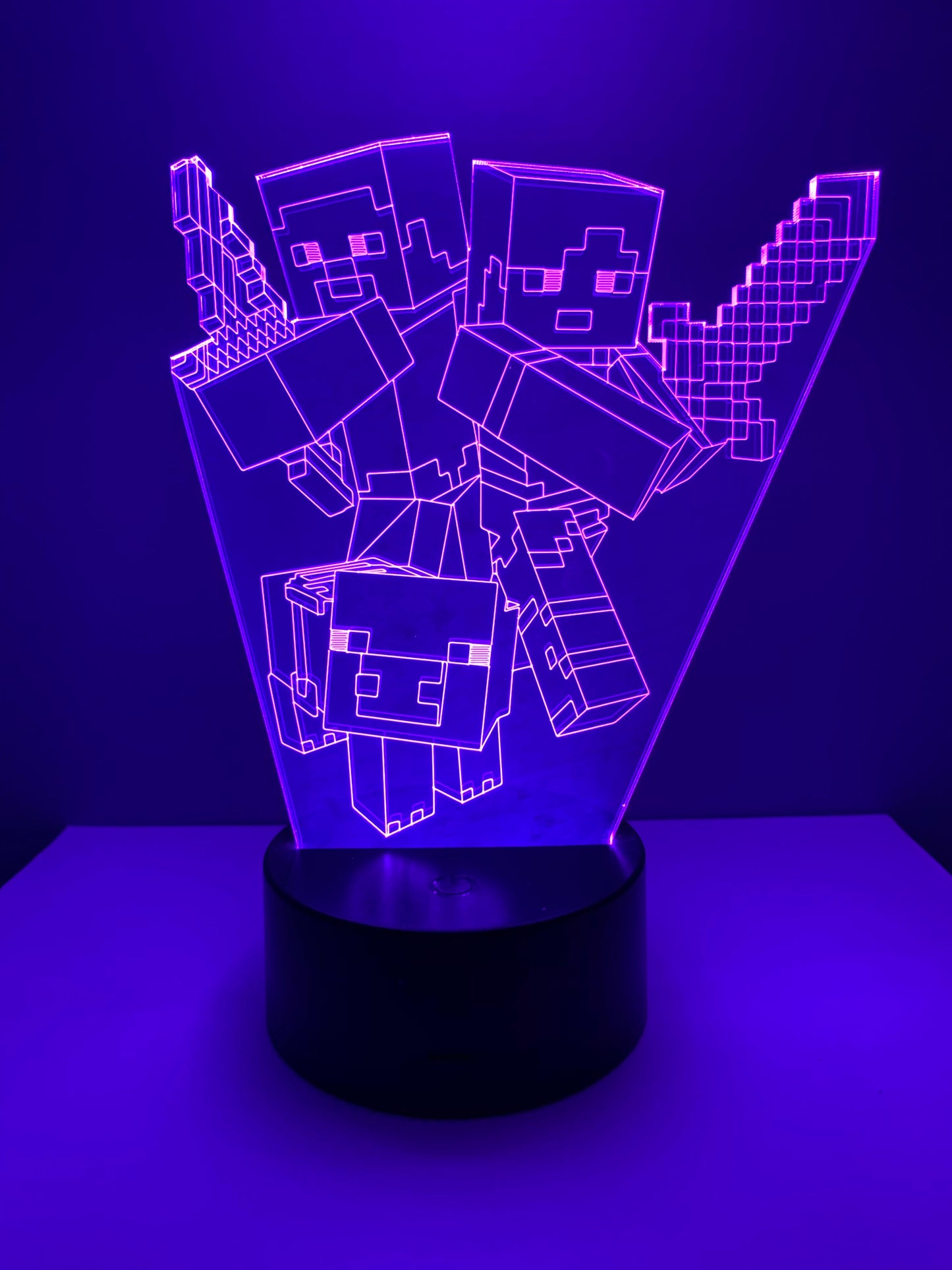 Lampe 3D DEL Personnages Minecraft