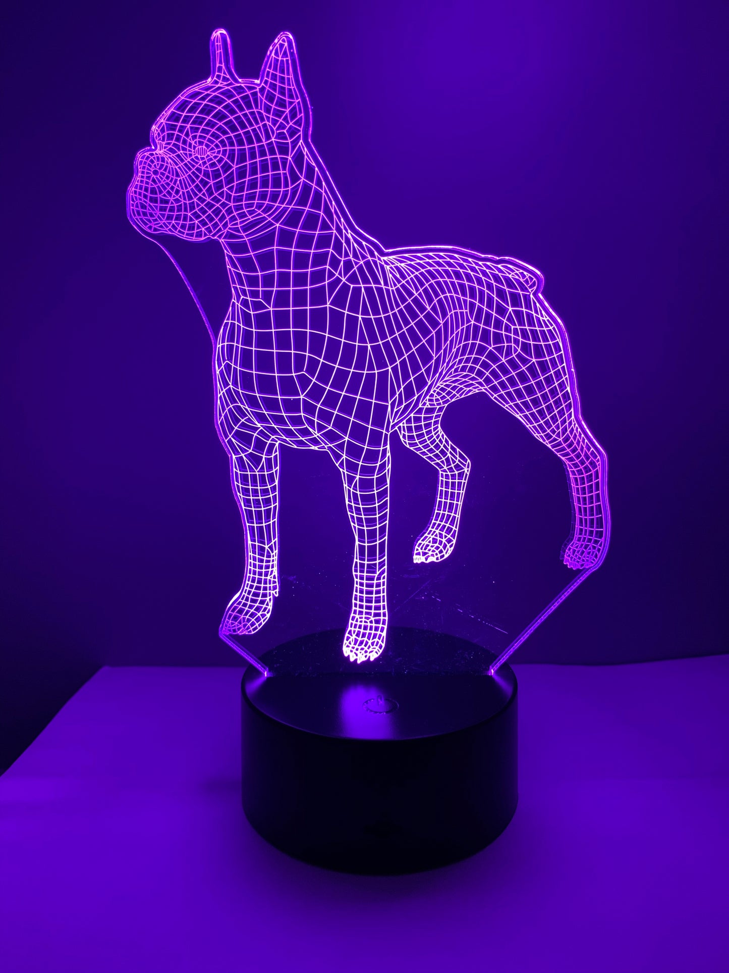Lampe 3D DEL Chien Boxer