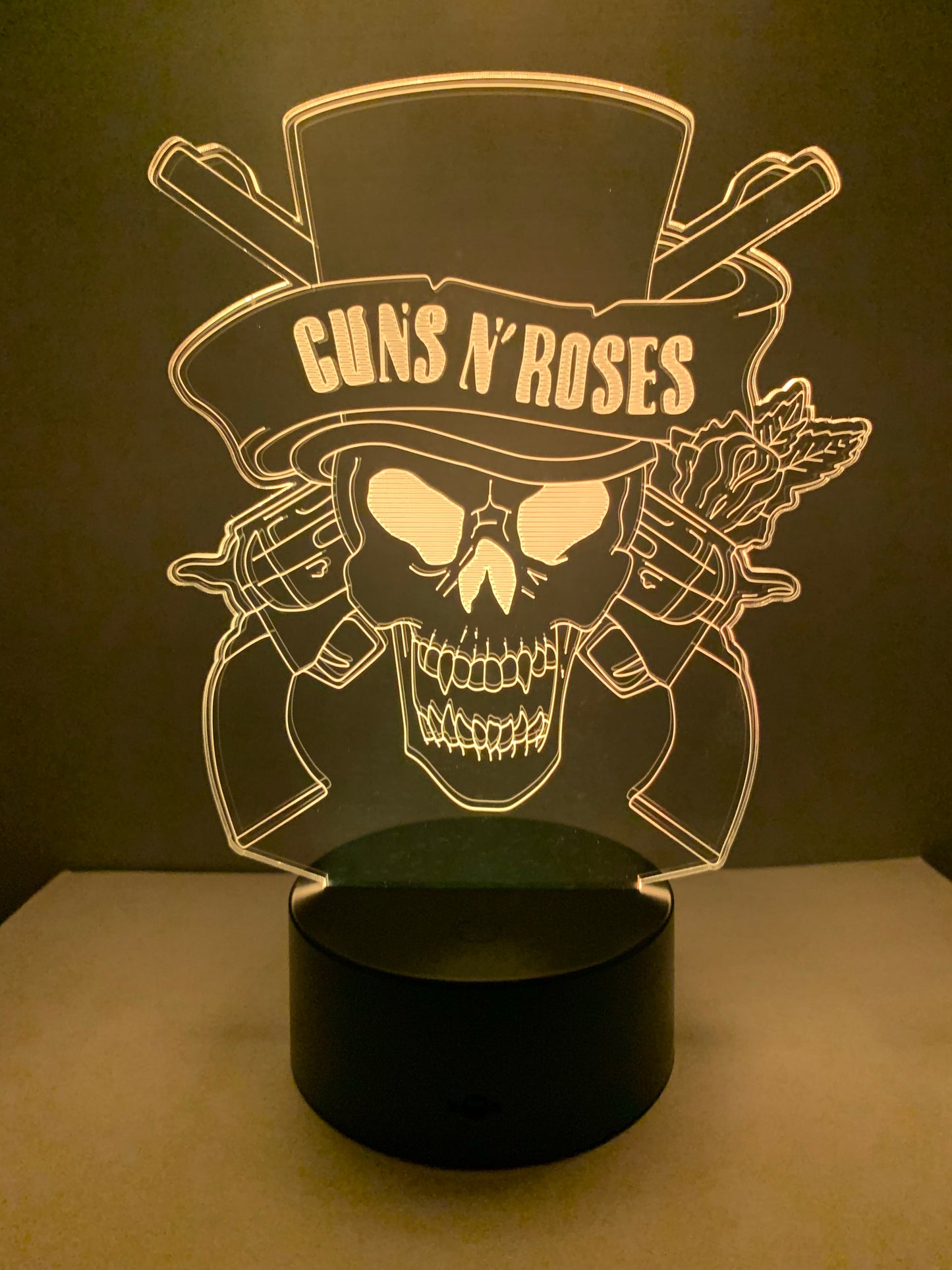 Lampe 3D DEL Guns N' Roses (Tête de mort)