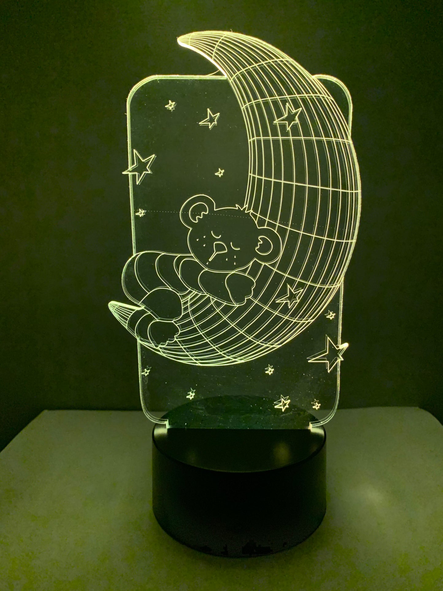 Lampe 3D DEL Ourson sur lune