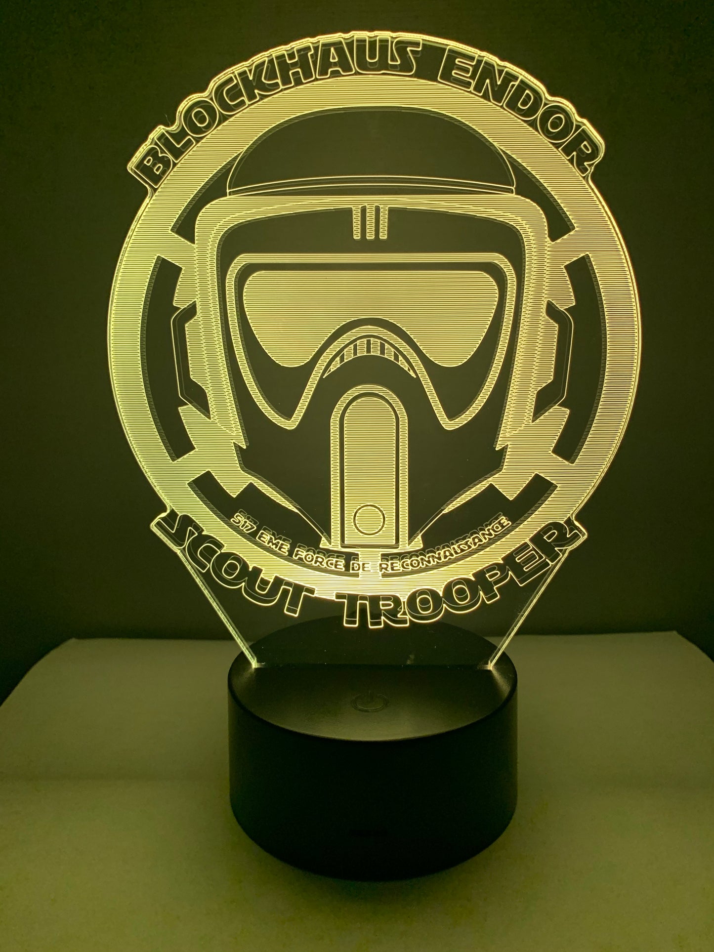 Lampe 3D DEL Blockhaus Endor Scout Trooper