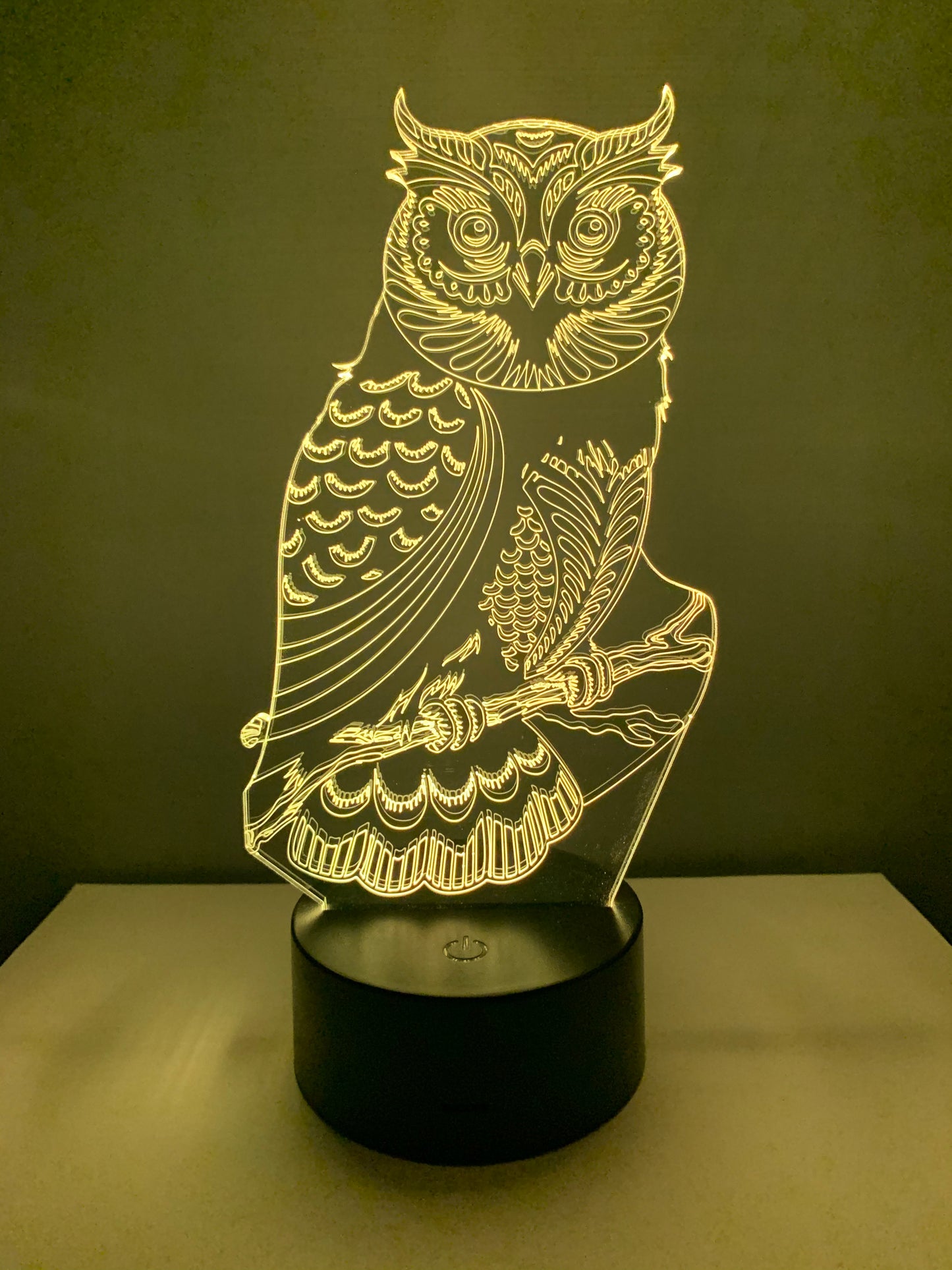 Lampe 3D DEL Hiboux perché