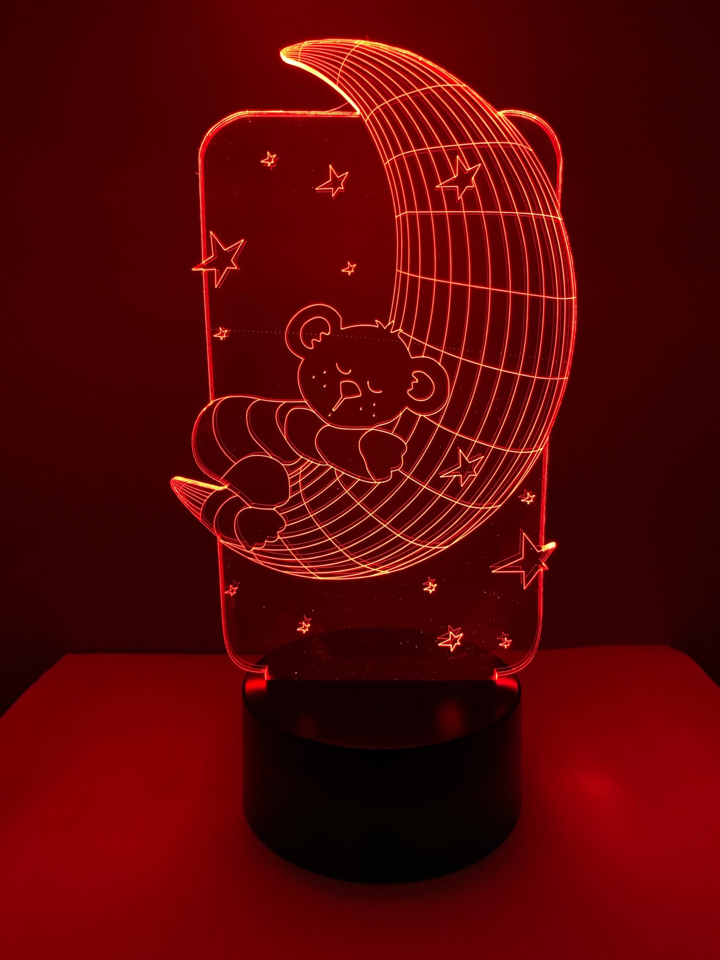 Lampe 3D DEL Ourson sur lune