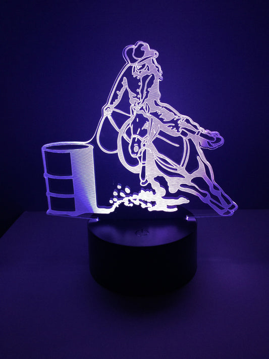 Lampe 3D DEL Cheval de baril