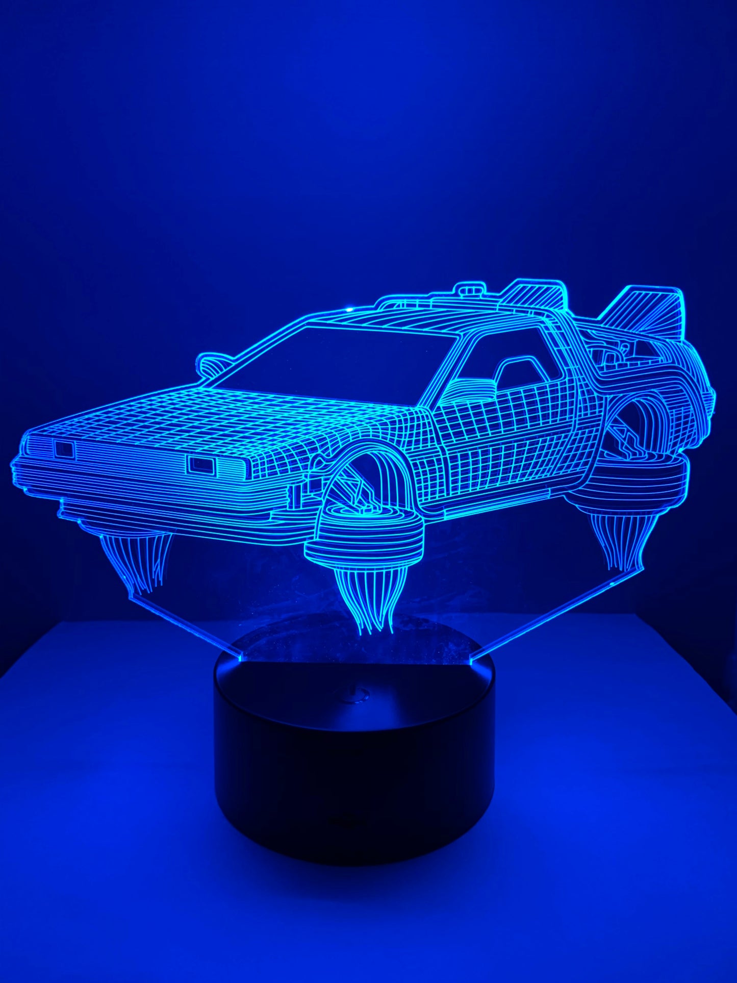 Lampe 3D DEL Auto DeLorean Retour Vers Le Futur