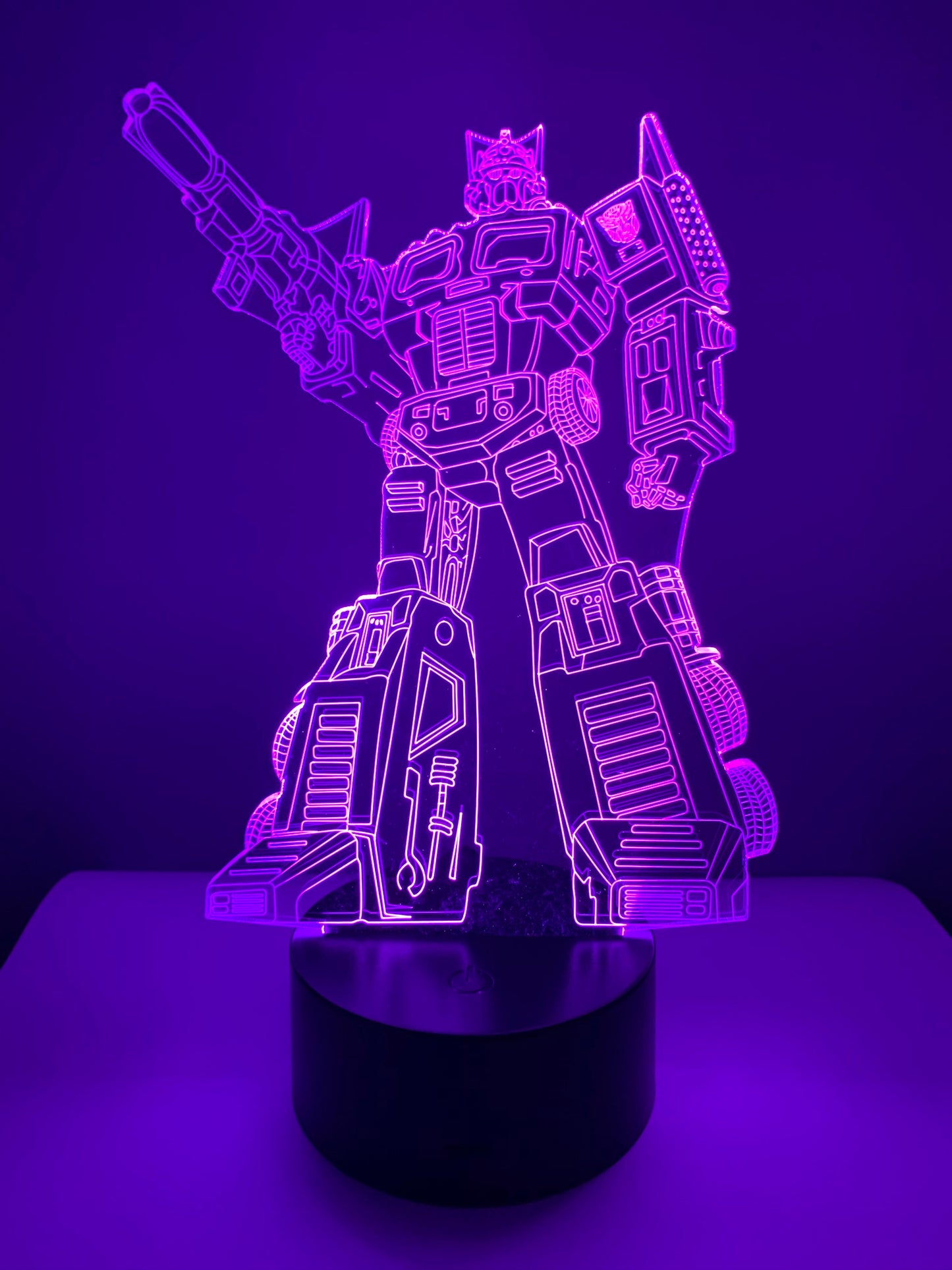 Lampe 3D DEL Optimus Prime Transformer