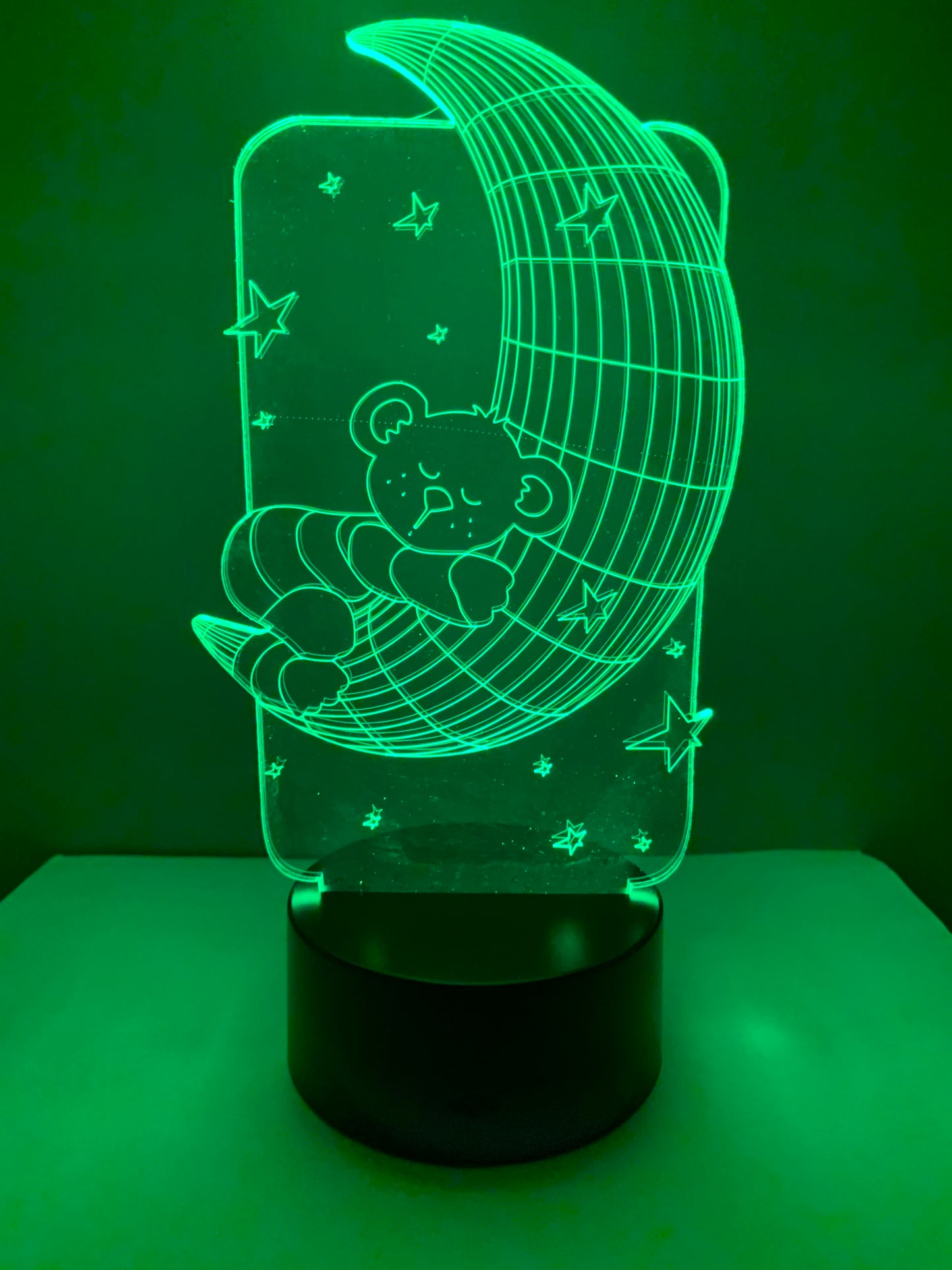Lampe 3D DEL Ourson sur lune