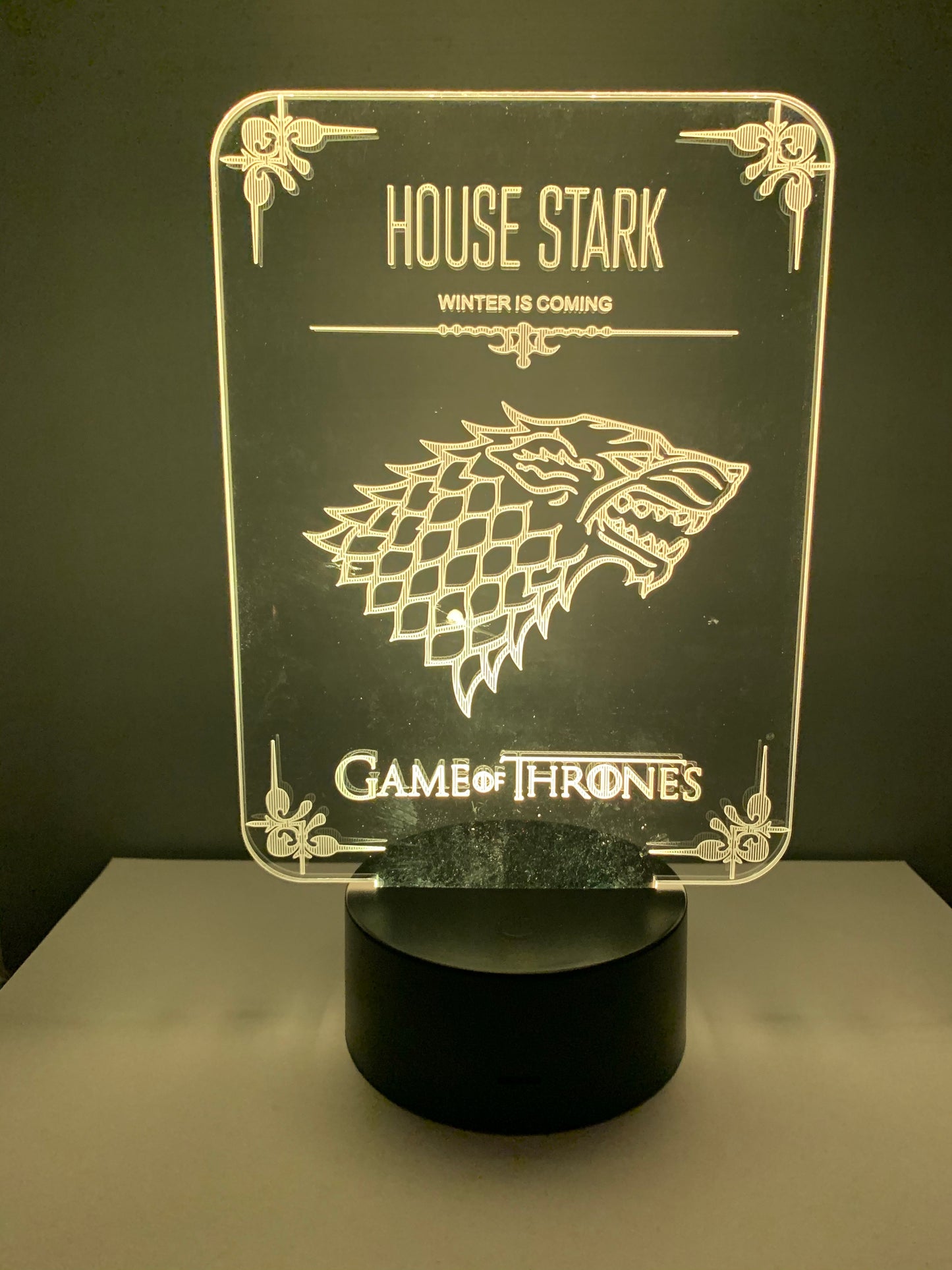 Lampe 3D DEL Game of thrones House Stark